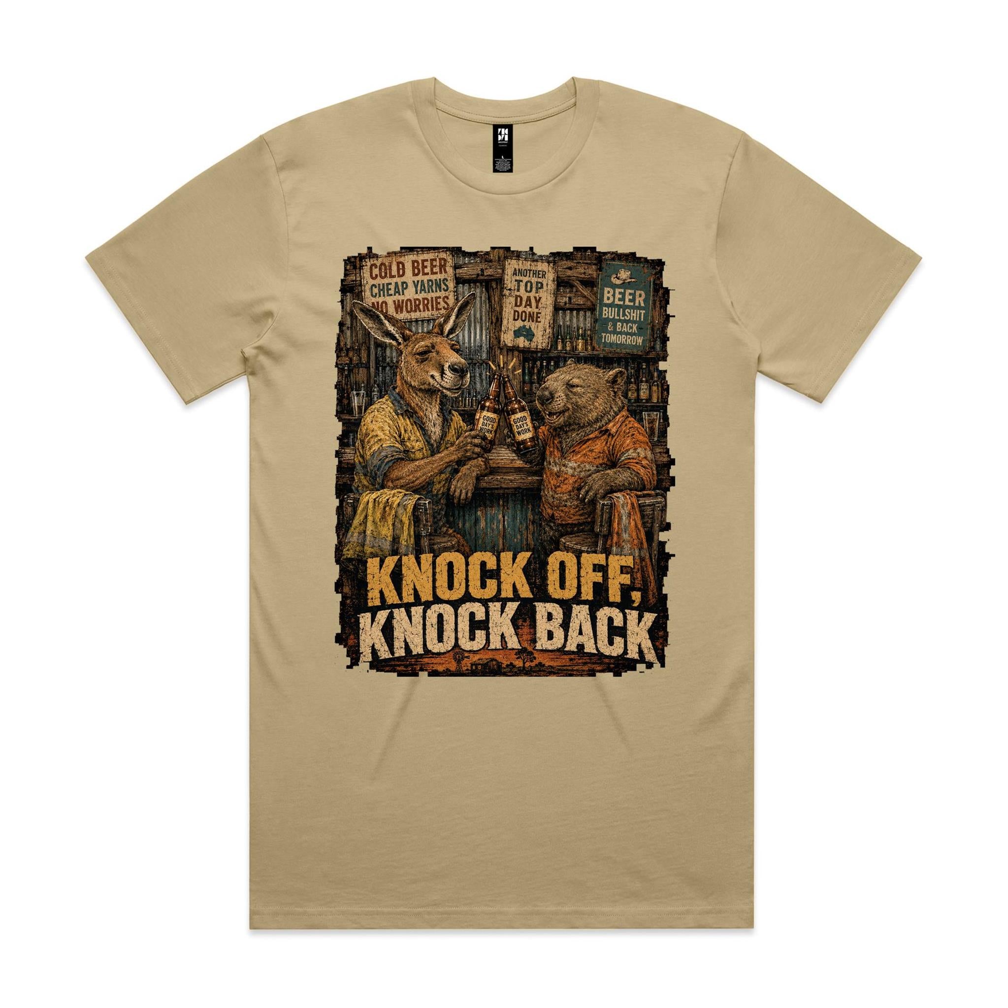 Knock Off, Knock Back — Kangaroo & Wombat Pub Tee