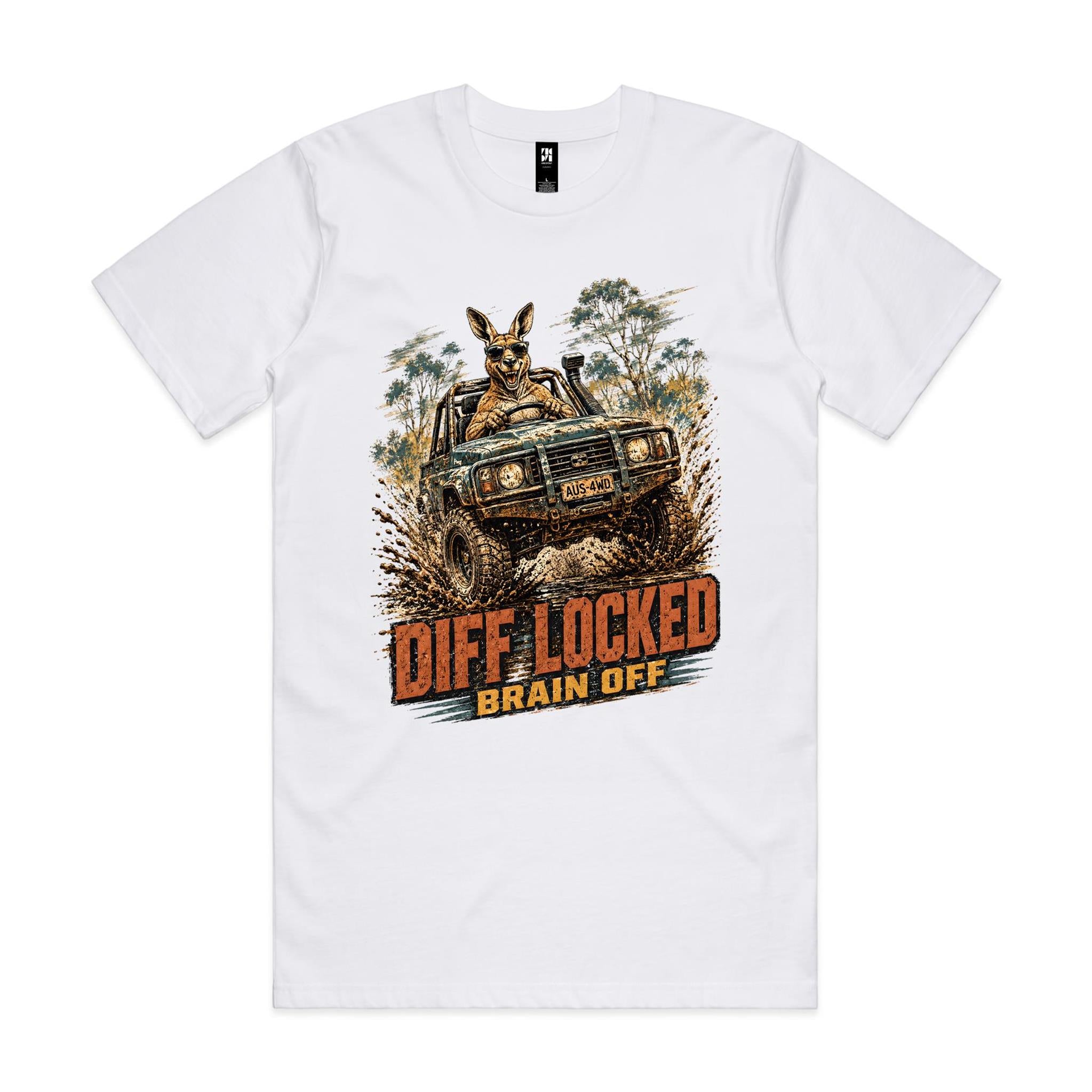 Diff Locked, Brain Off — 4WD Kangaroo Tee