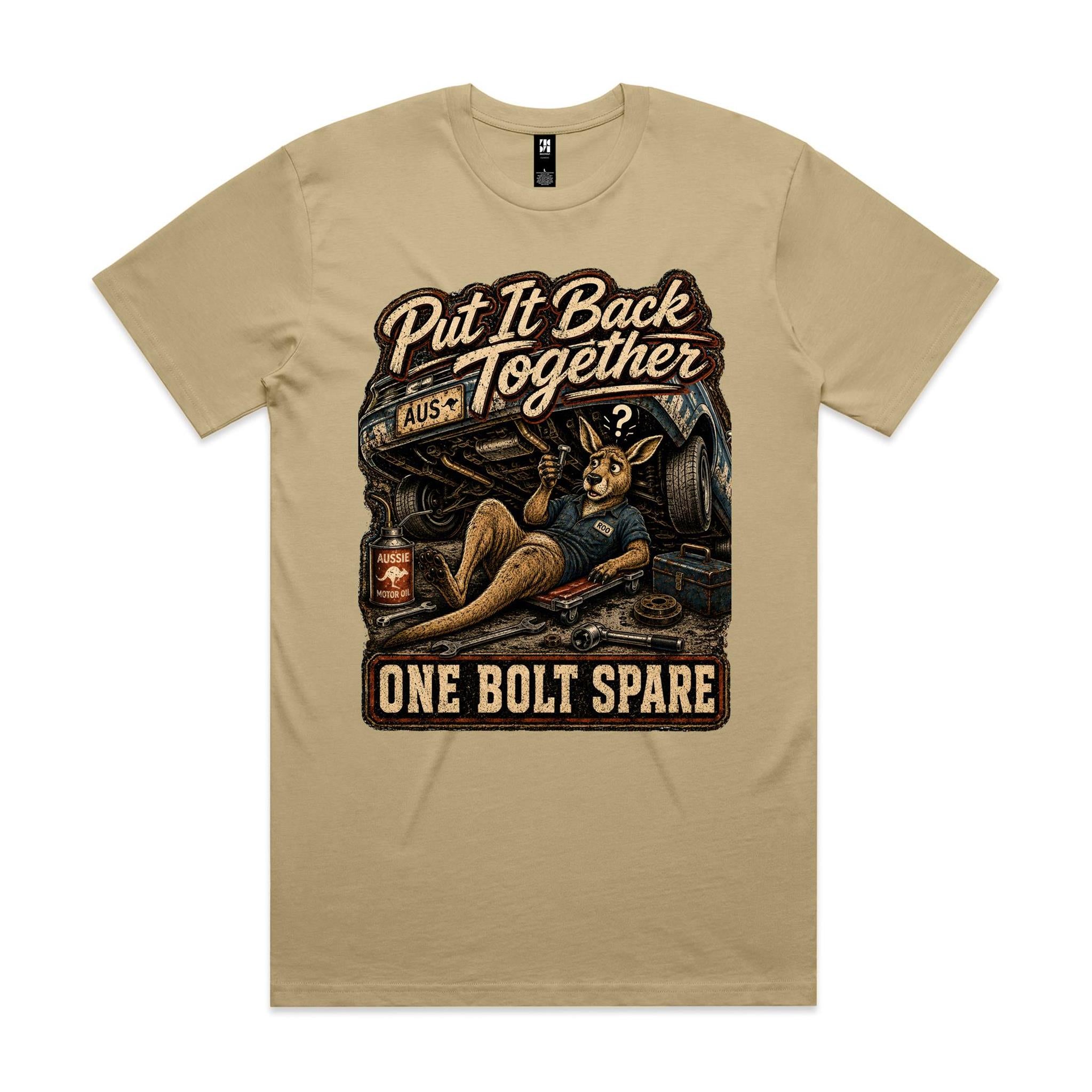 Put It Back Together — One Bolt Spare | Kangaroo Mechanic Tee