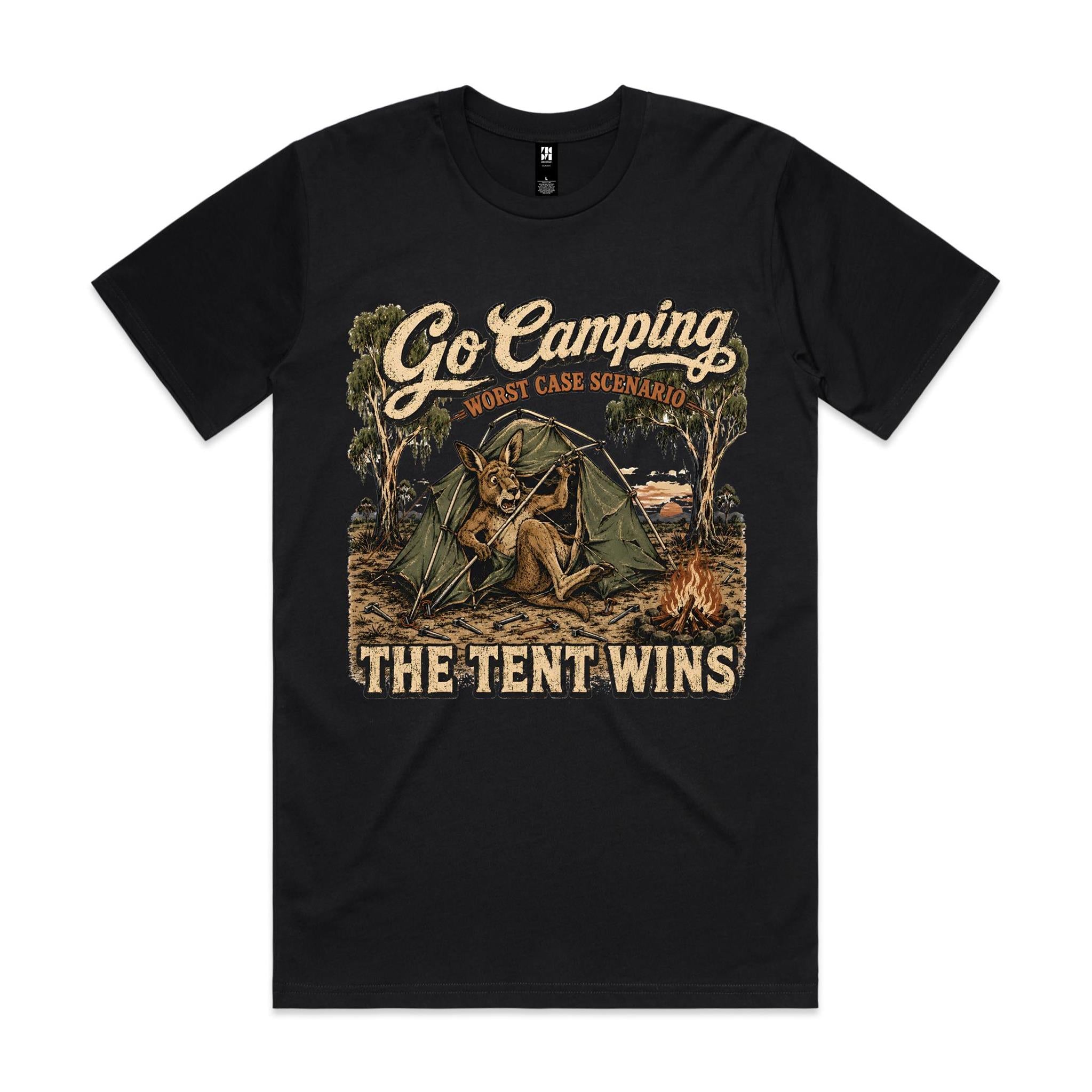 Go Camping — The Tent Wins | Kangaroo Camping Tee