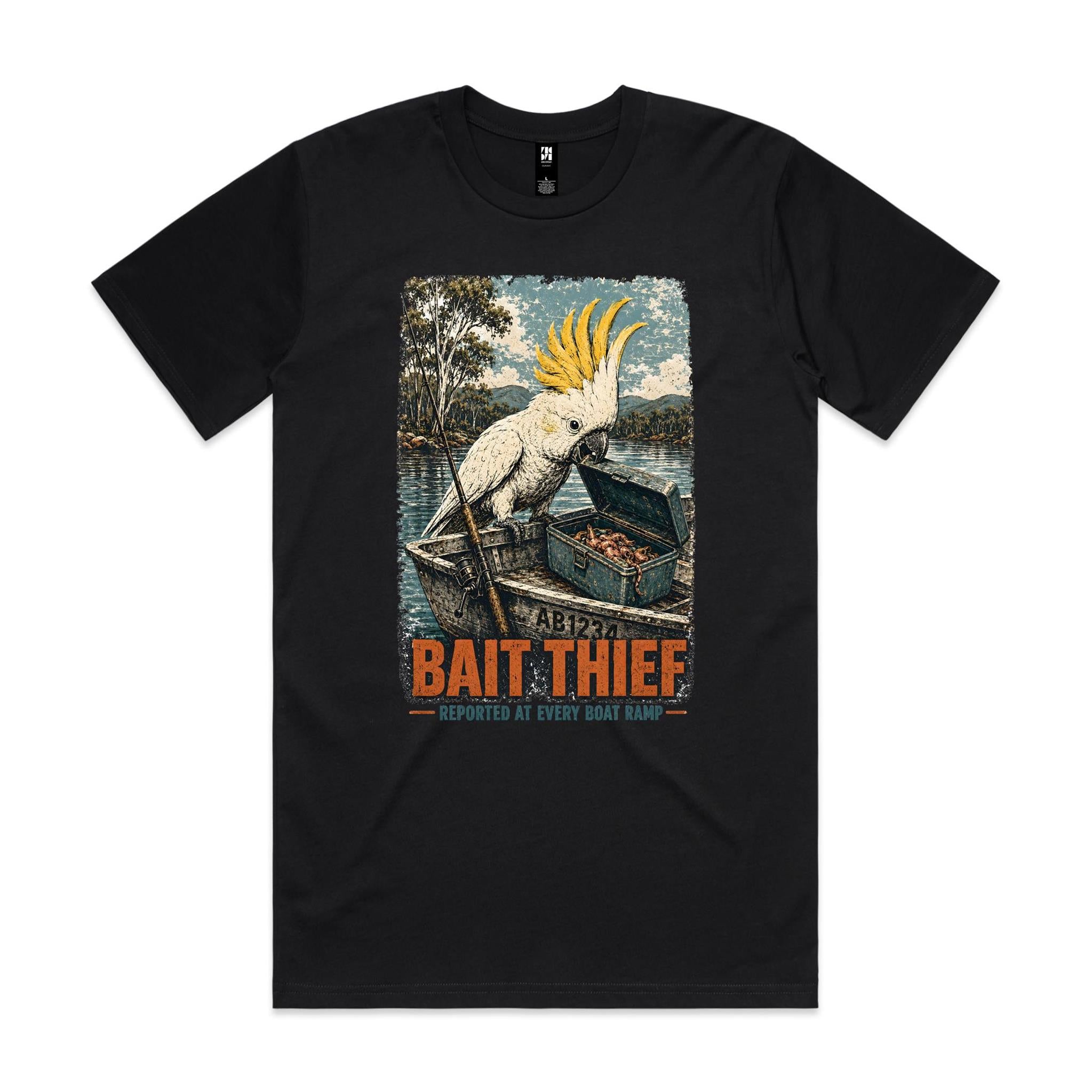 Bait Thief — Reported at Every Boat Ramp | Cockatoo Fishing Tee