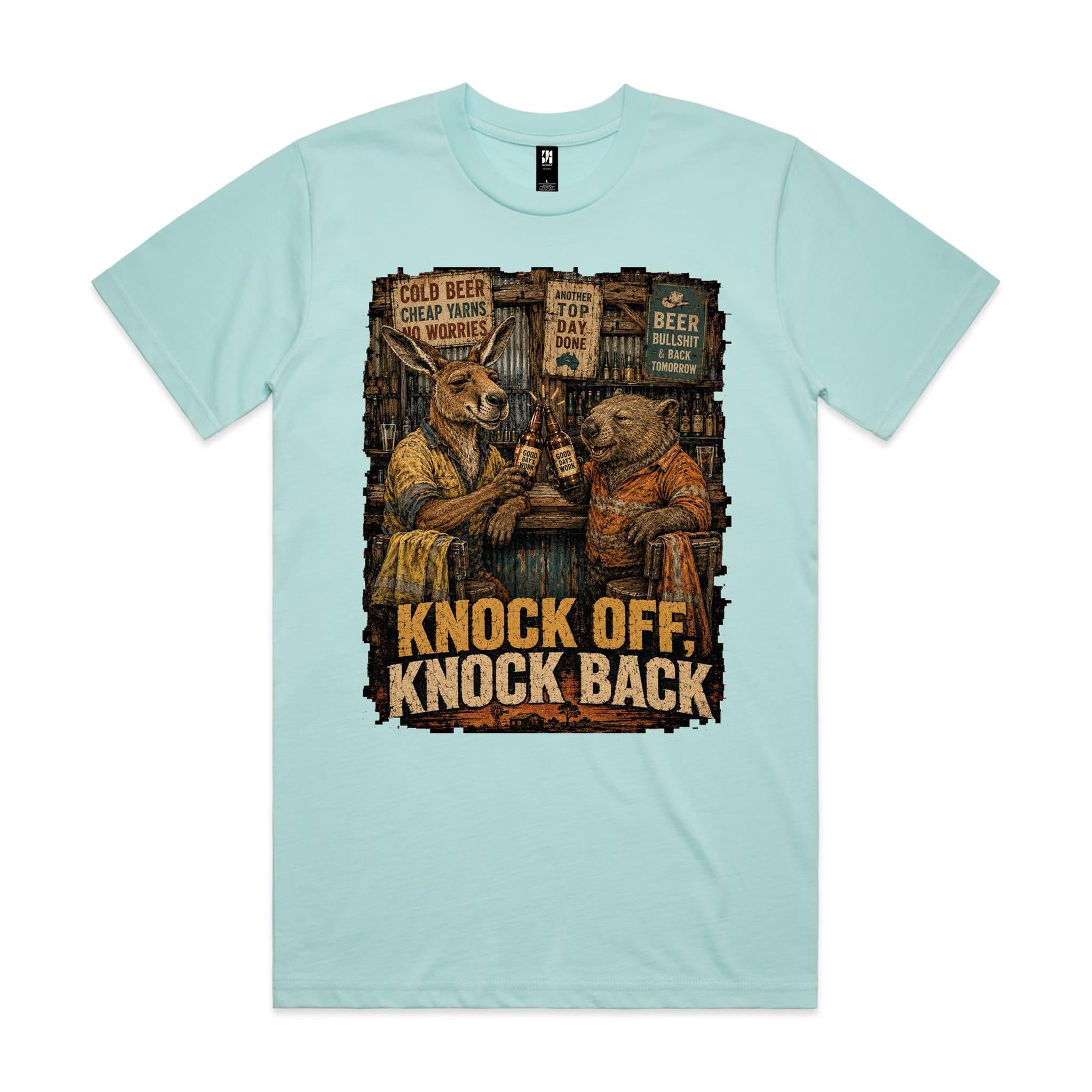 Knock Off, Knock Back — Kangaroo & Wombat Pub Tee