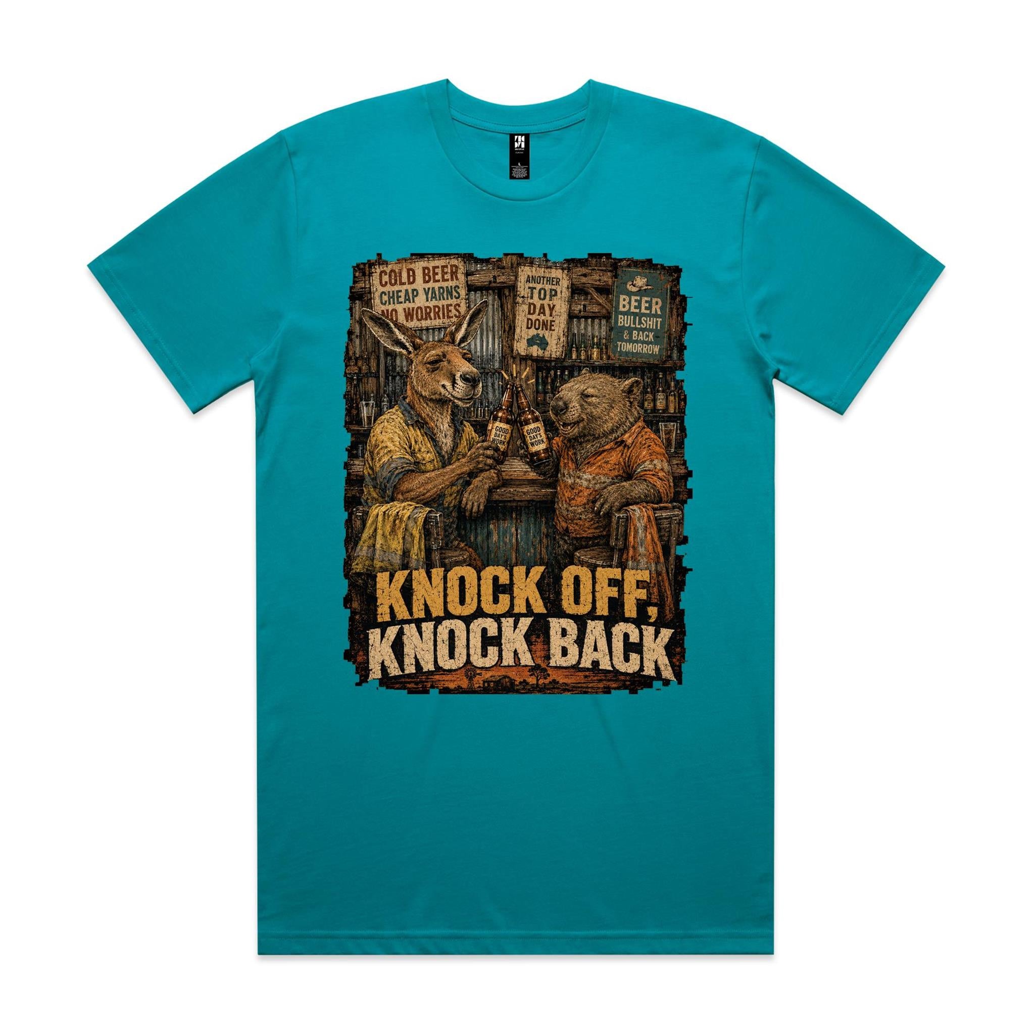 Knock Off, Knock Back — Kangaroo & Wombat Pub Tee