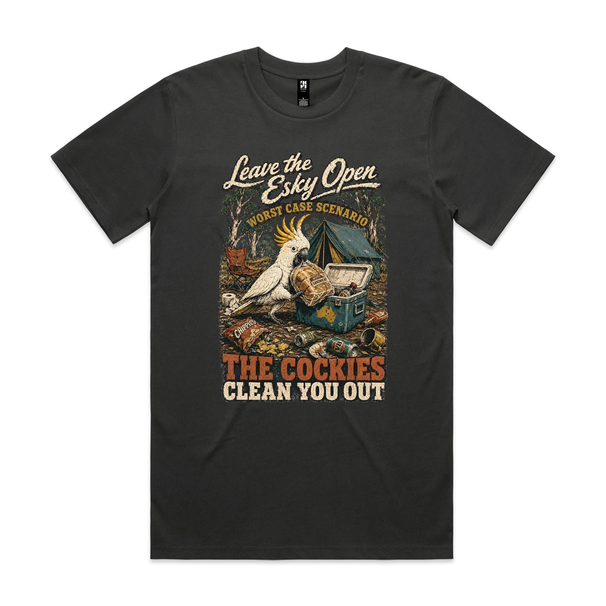 Leave the Esky Open — The Cockies Clean You Out | Cockatoo Camping Tee