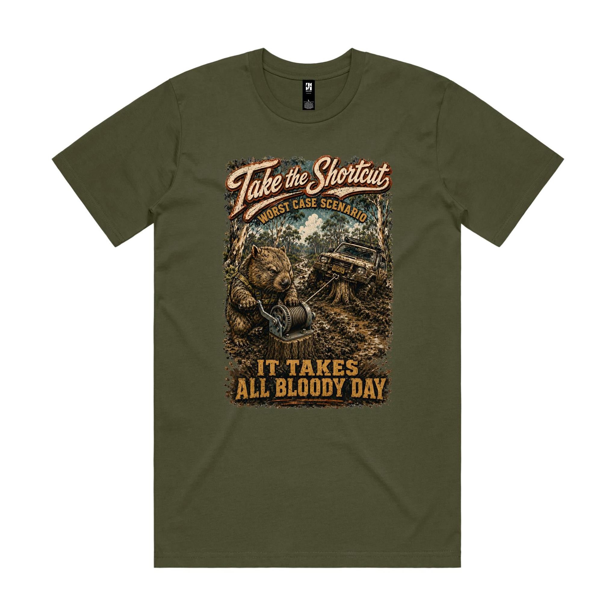 Take the Shortcut — It Takes All Bloody Day | Wombat 4WD Tee