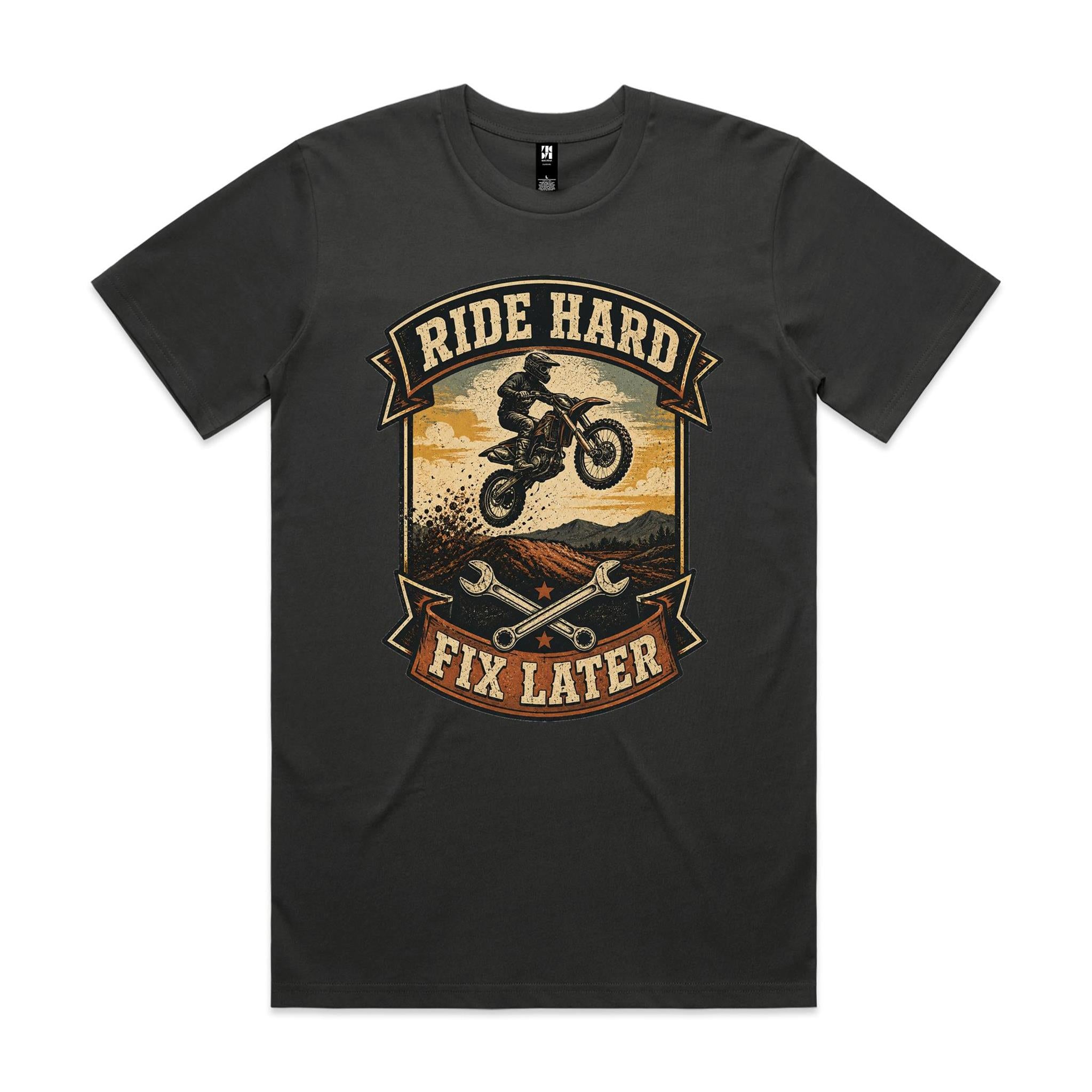 Ride Hard, Fix Later — Dirt Bike Tee