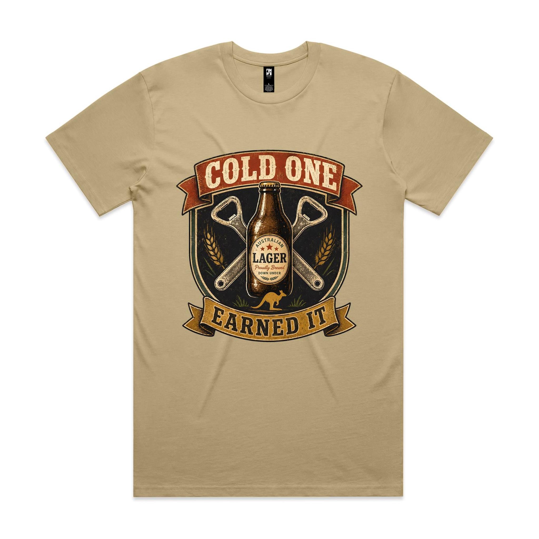 Cold One, Earned It — Aussie Lager Tee