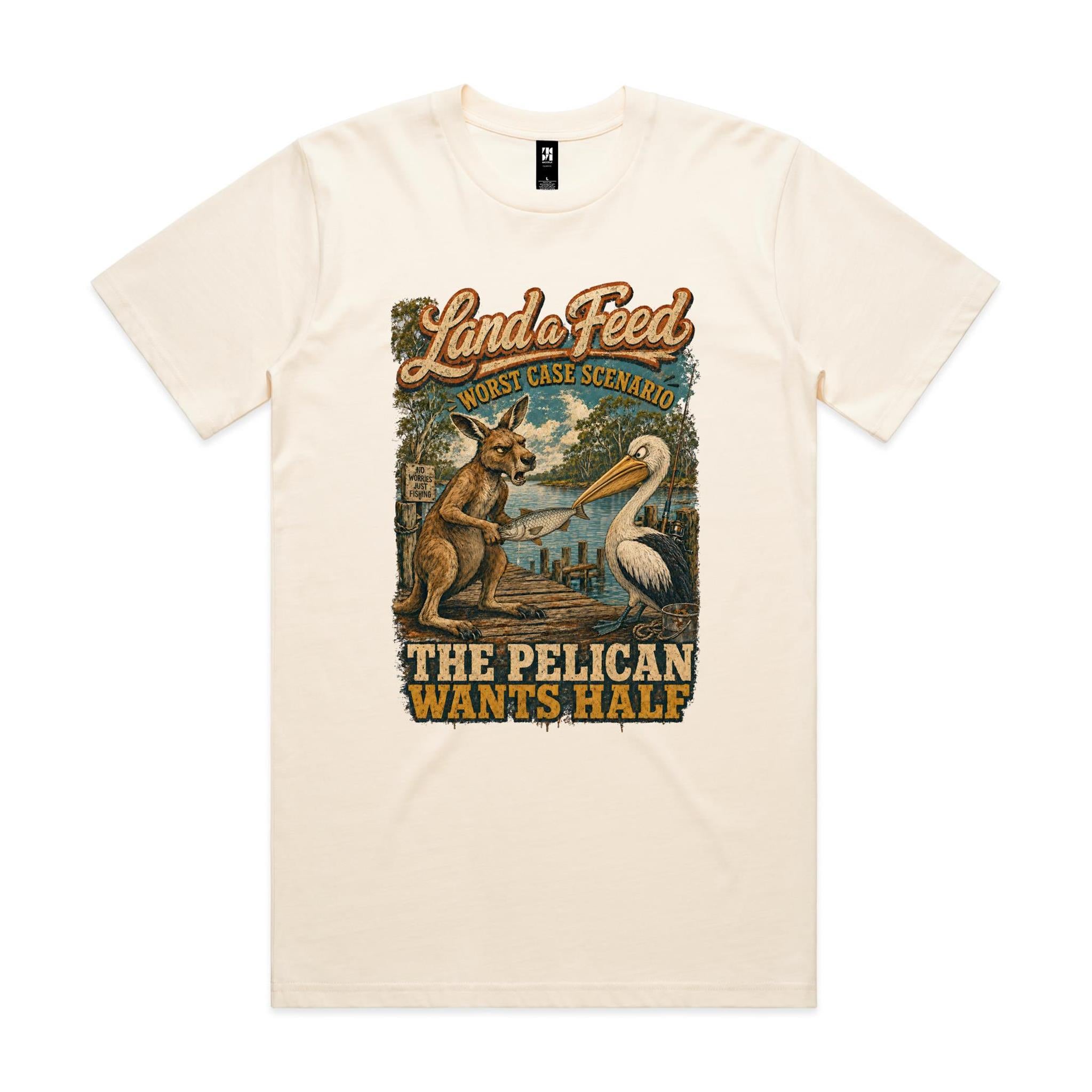 Land a Feed — The Pelican Wants Half | Kangaroo Fishing Tee