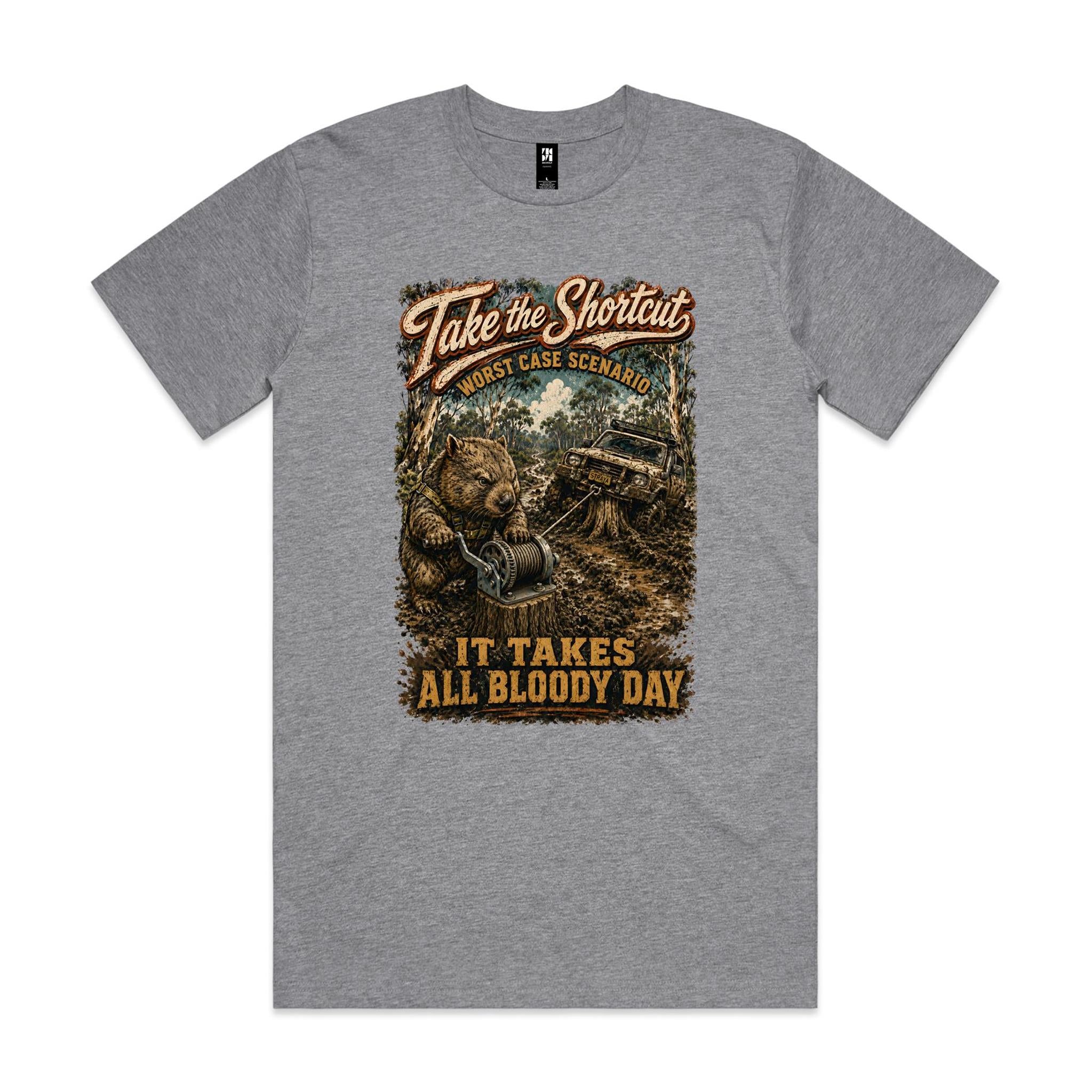 Take the Shortcut — It Takes All Bloody Day | Wombat 4WD Tee