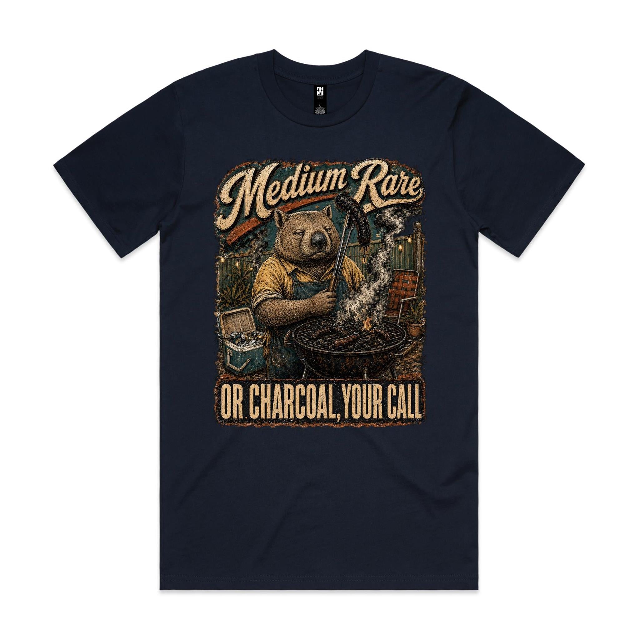 Medium Rare or Charcoal | Wombat BBQ Tee