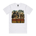 Rides Shotgun, Runs the Site — Blue Heeler Tradie Tee