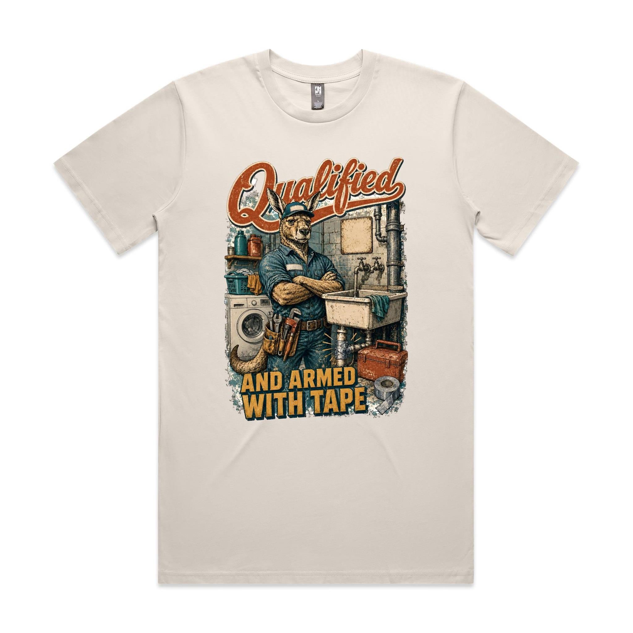 Qualified and Armed with Tape | Kangaroo Plumber Tee