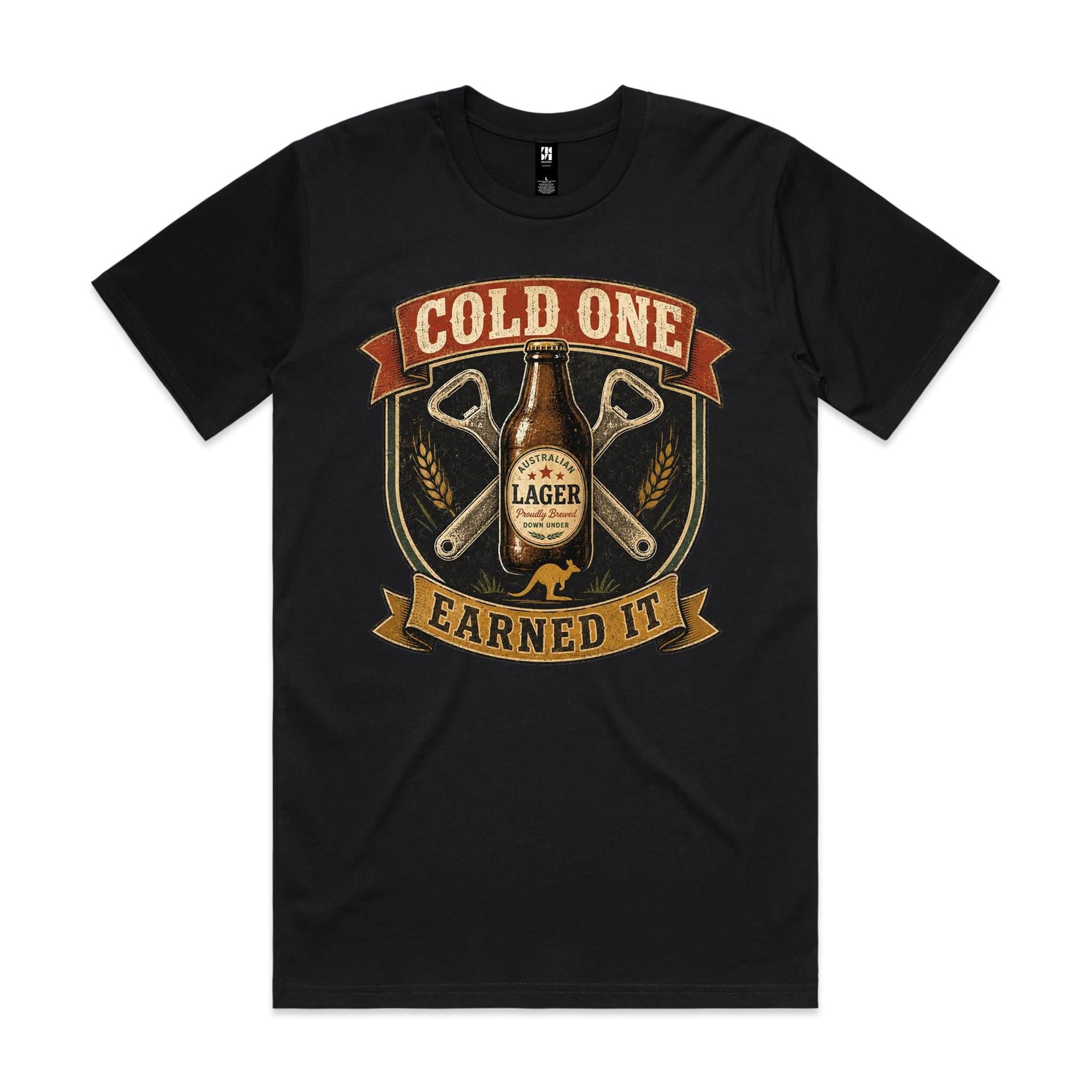 Cold One, Earned It — Aussie Lager Tee