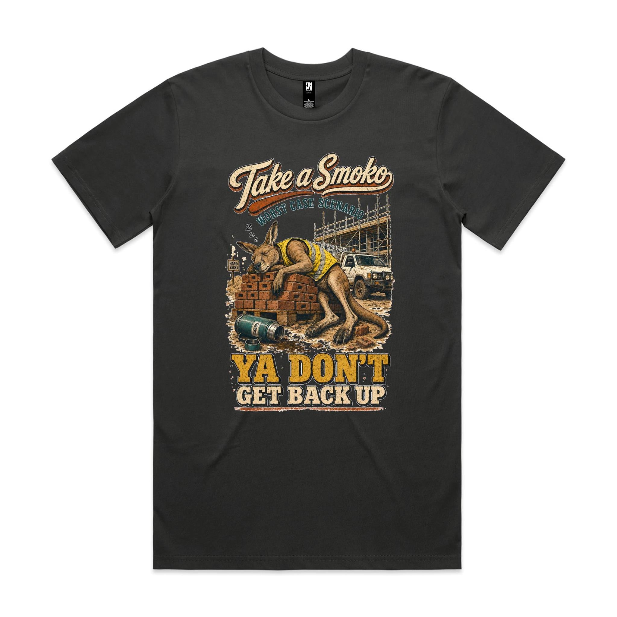 Take a Smoko — Ya Don't Get Back Up | Kangaroo Tradie Tee