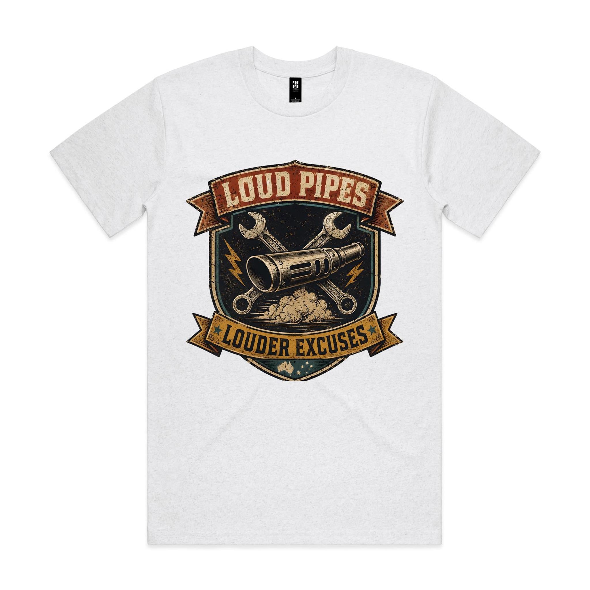 Loud Pipes, Louder Excuses — Motorbike Tee