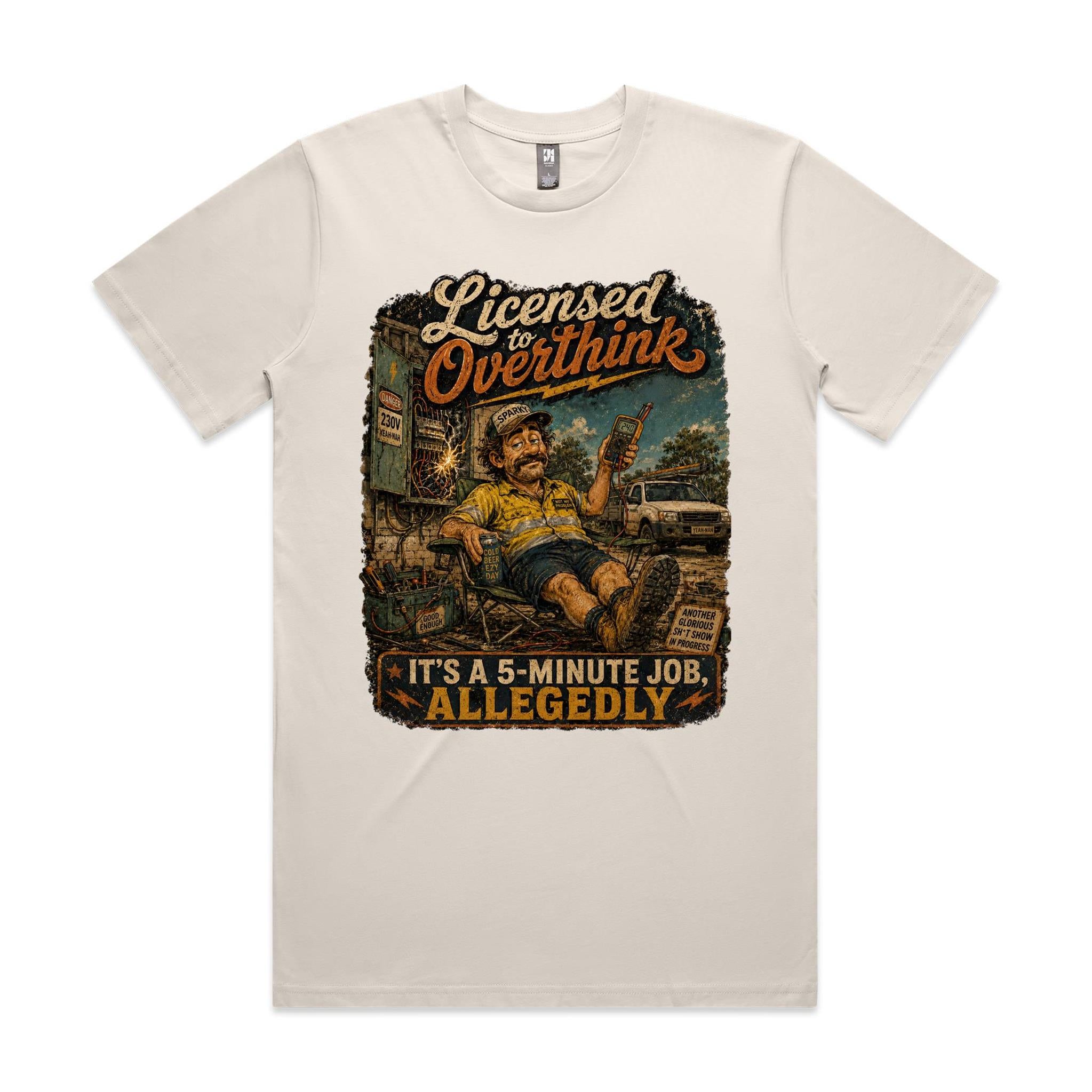 Licensed to Overthink | Electricians Tee