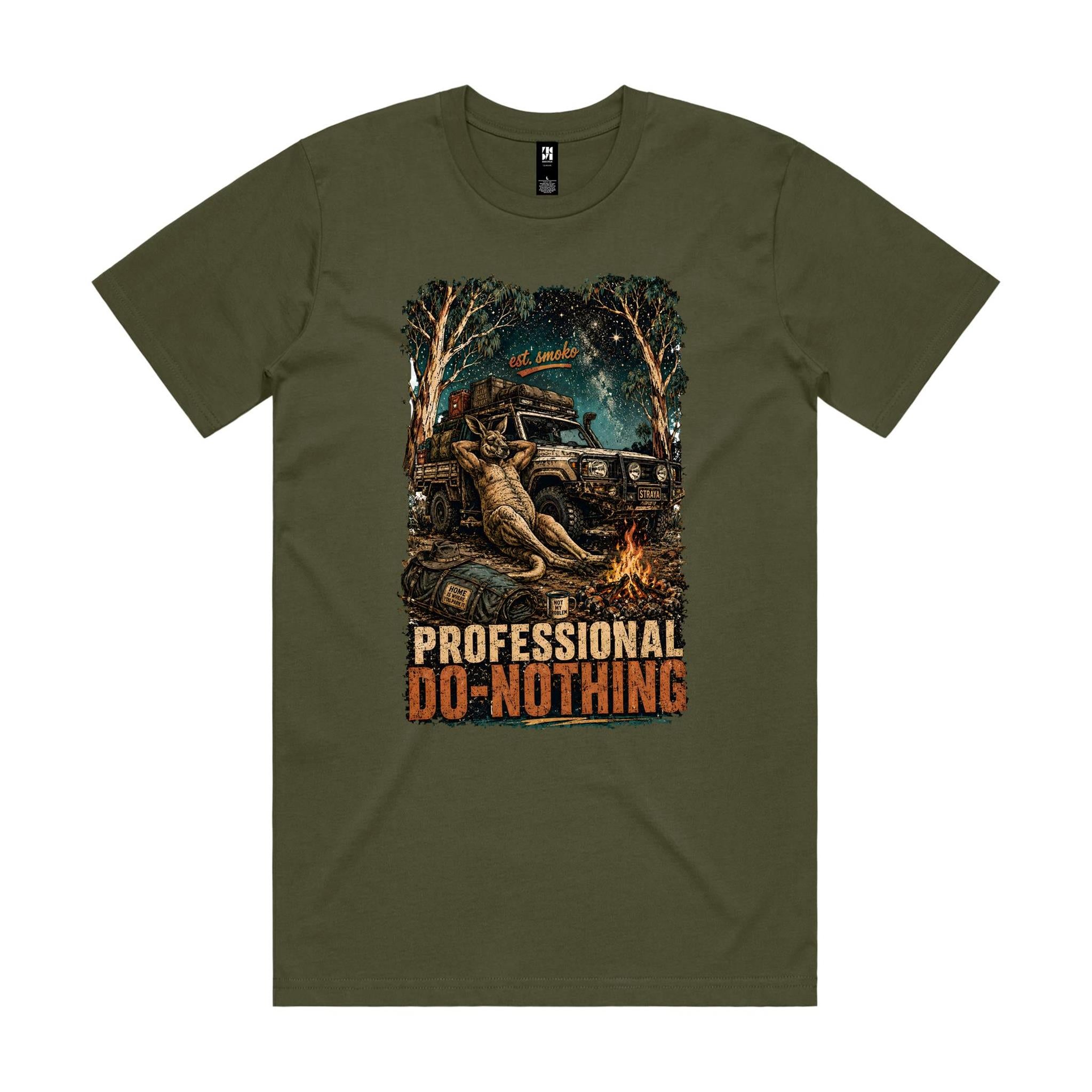 Professional Do-Nothing — Est. Smoko | Kangaroo 4WD Camping Tee
