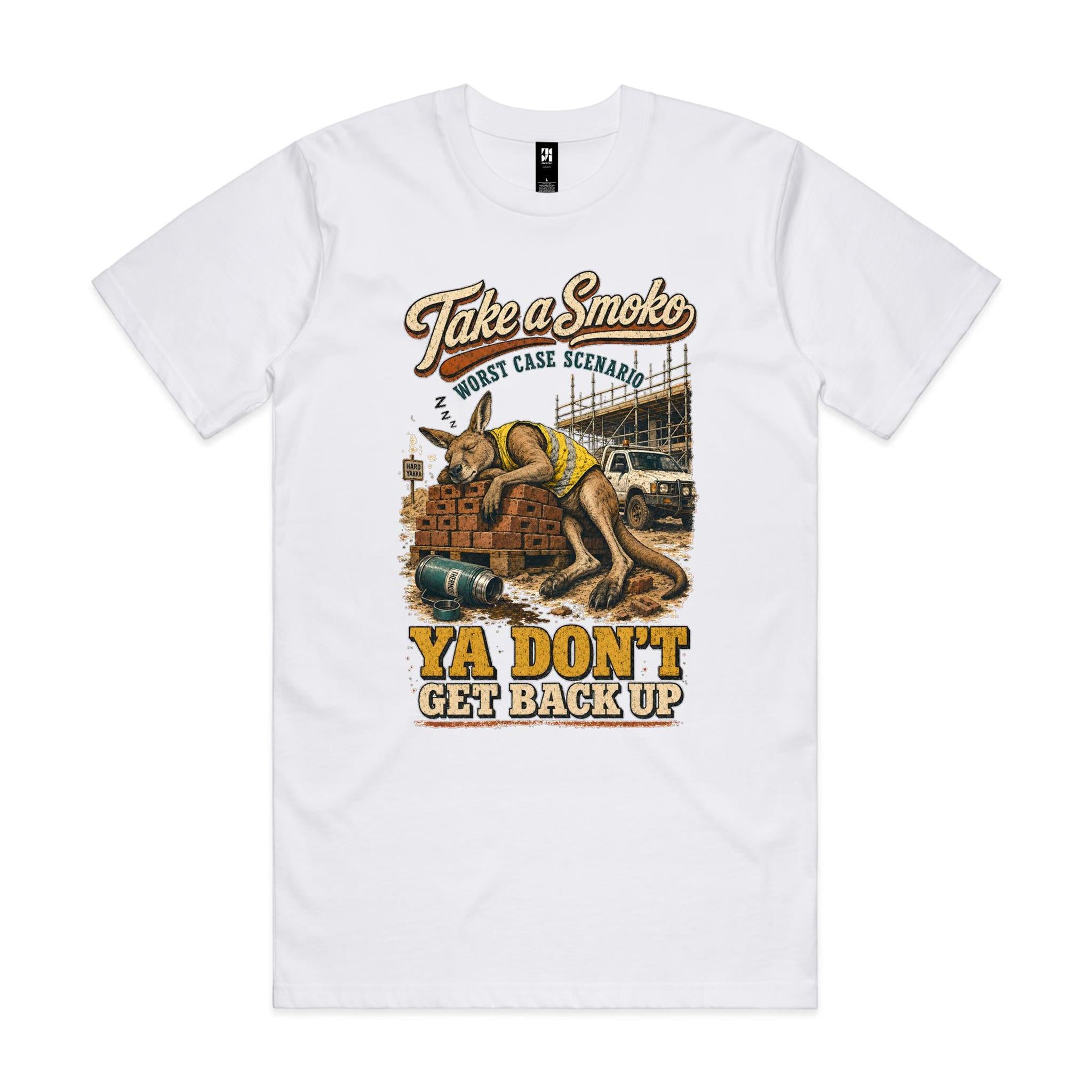 Take a Smoko — Ya Don't Get Back Up | Kangaroo Tradie Tee