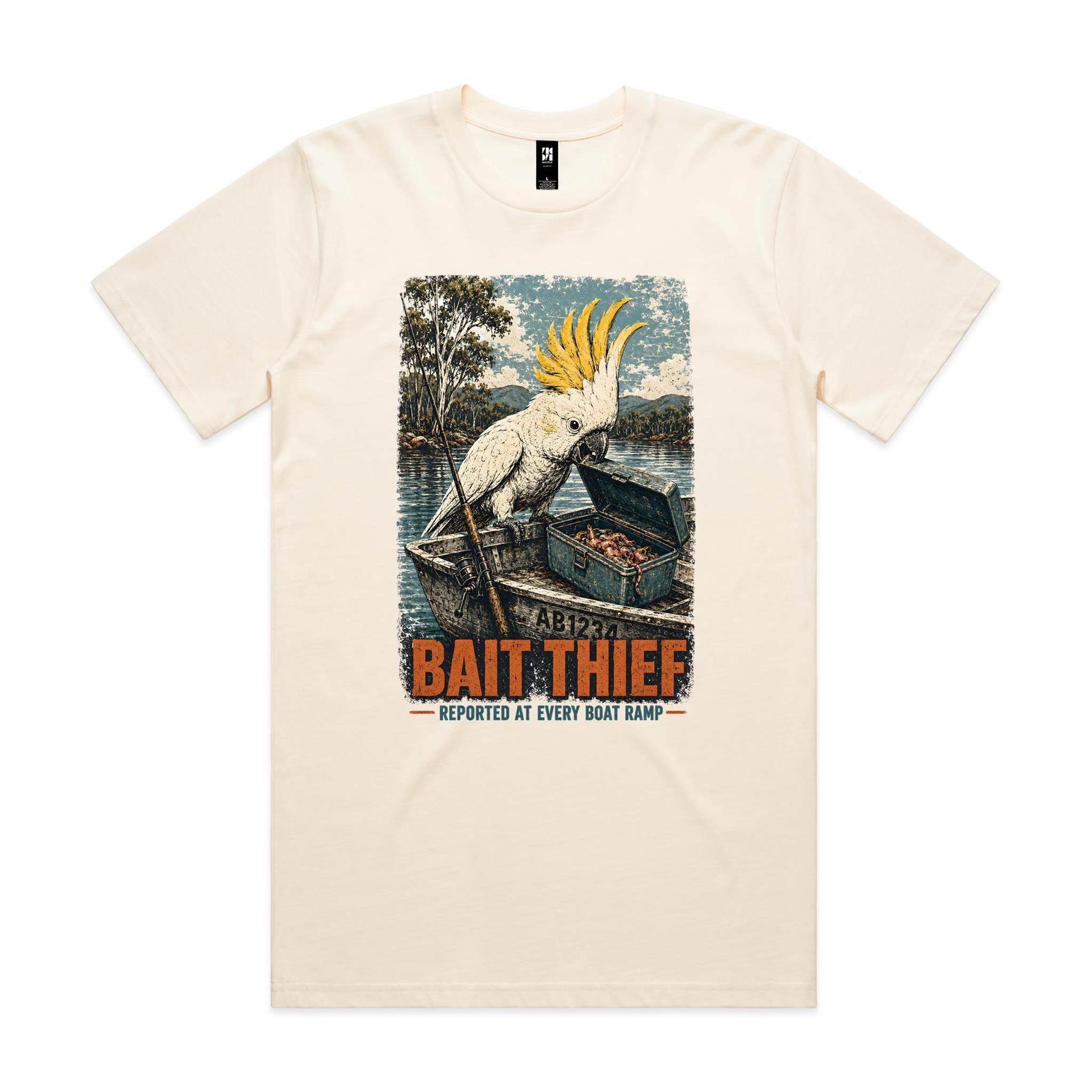 Bait Thief — Reported at Every Boat Ramp | Cockatoo Fishing Tee