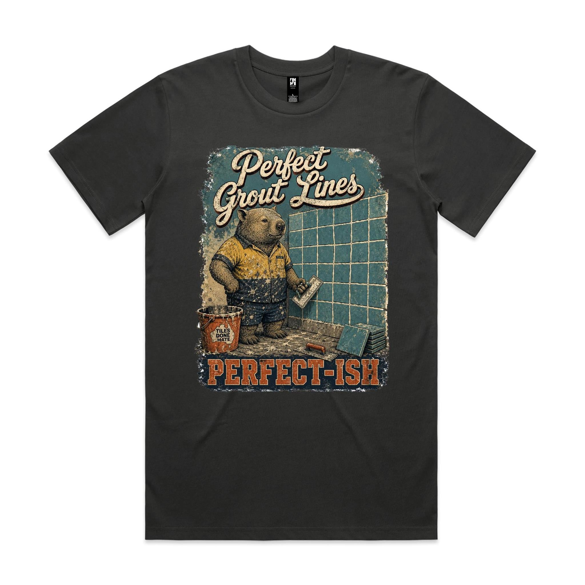 Perfect Grout Lines — Perfect-ish | Wombat Tiler Tee