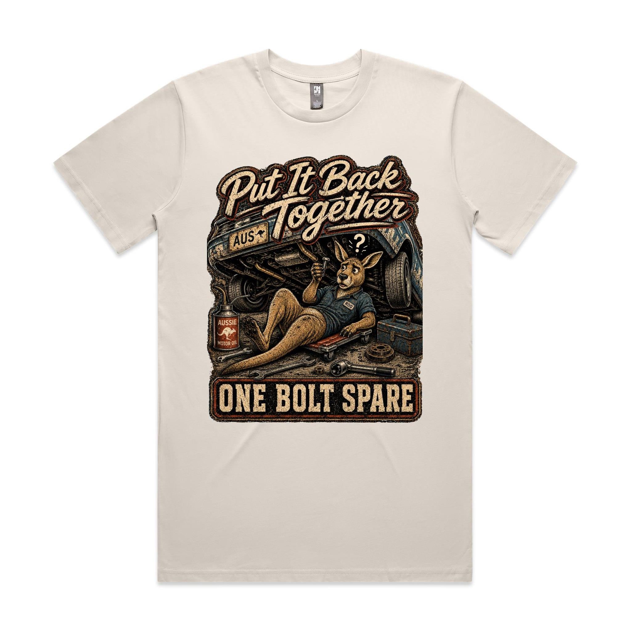 Put It Back Together — One Bolt Spare | Kangaroo Mechanic Tee