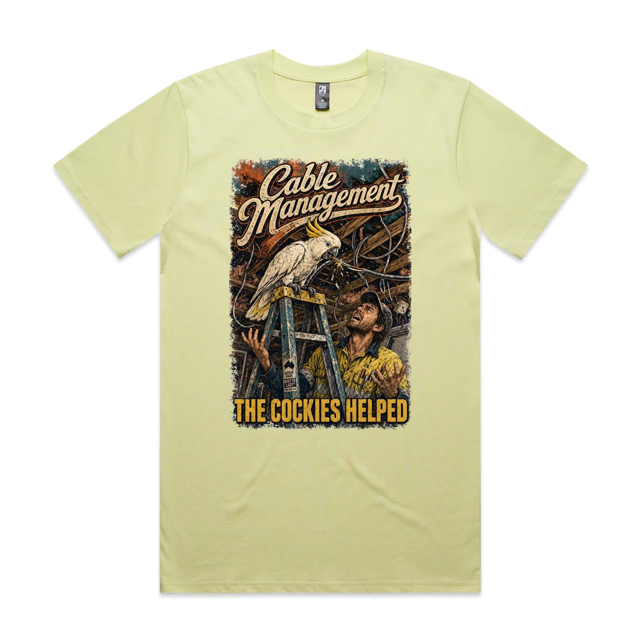 Cable Management — The Cockies Helped | Cockatoo Sparky Tee