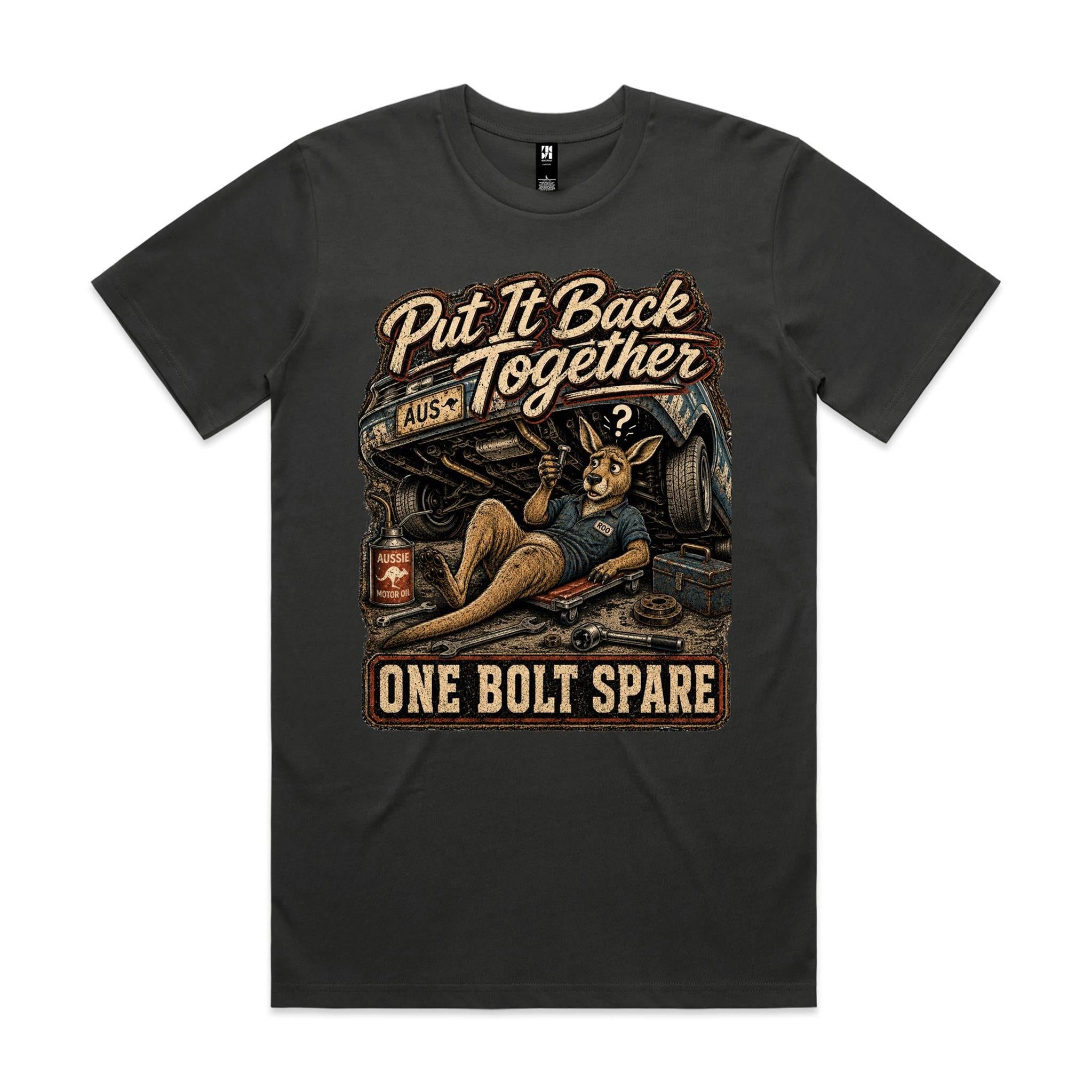 Put It Back Together — One Bolt Spare | Kangaroo Mechanic Tee