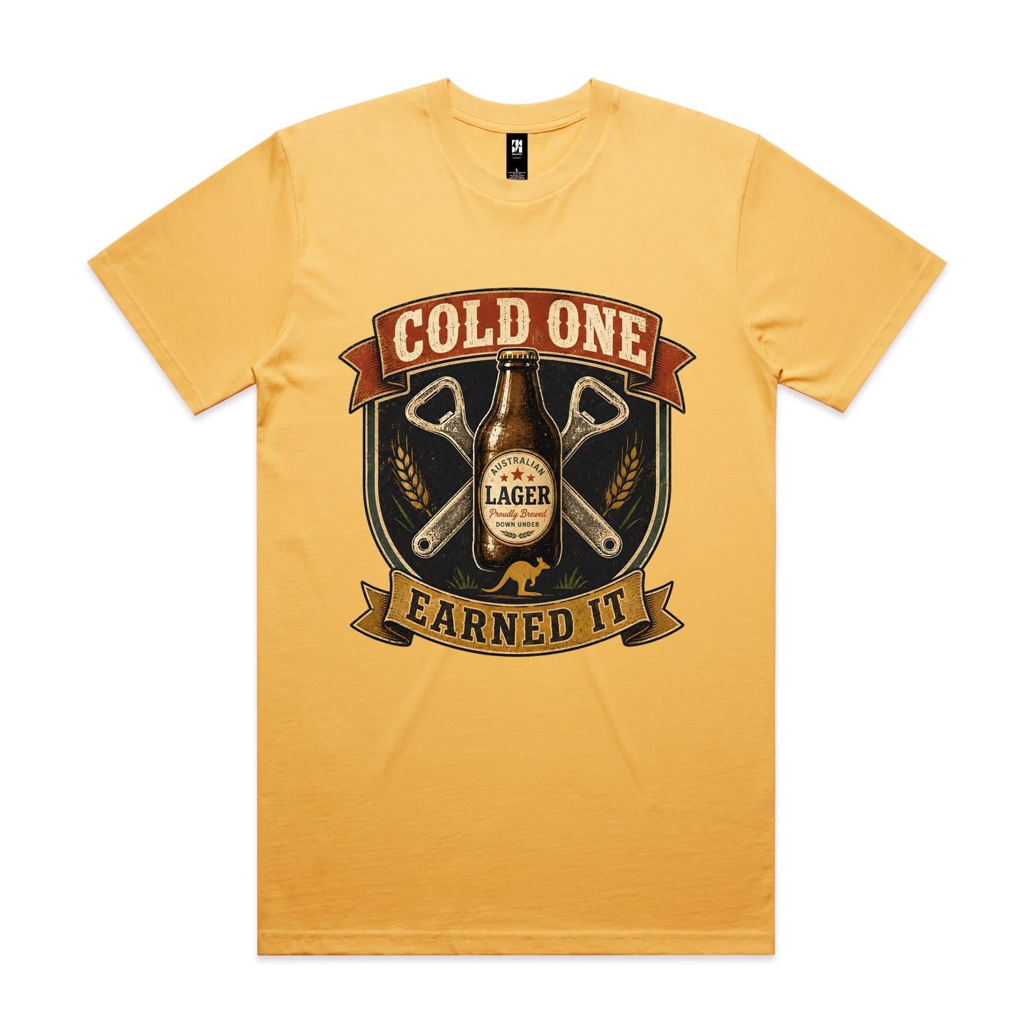 Cold One, Earned It — Aussie Lager Tee