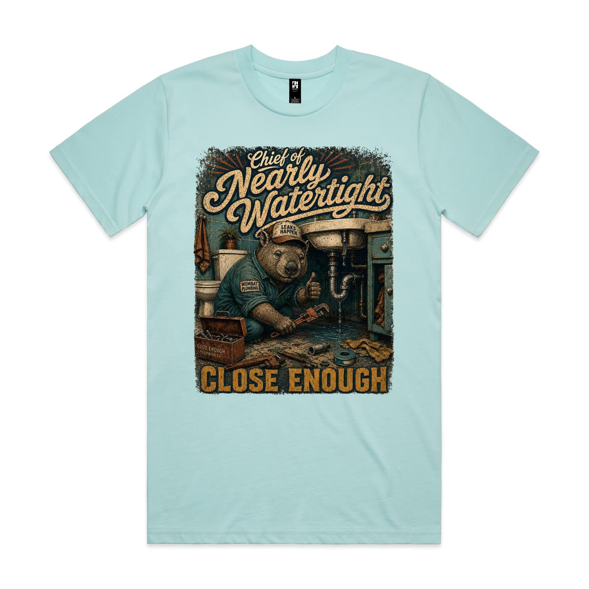 Chief of Nearly Watertight | Wombat Plumber Tee