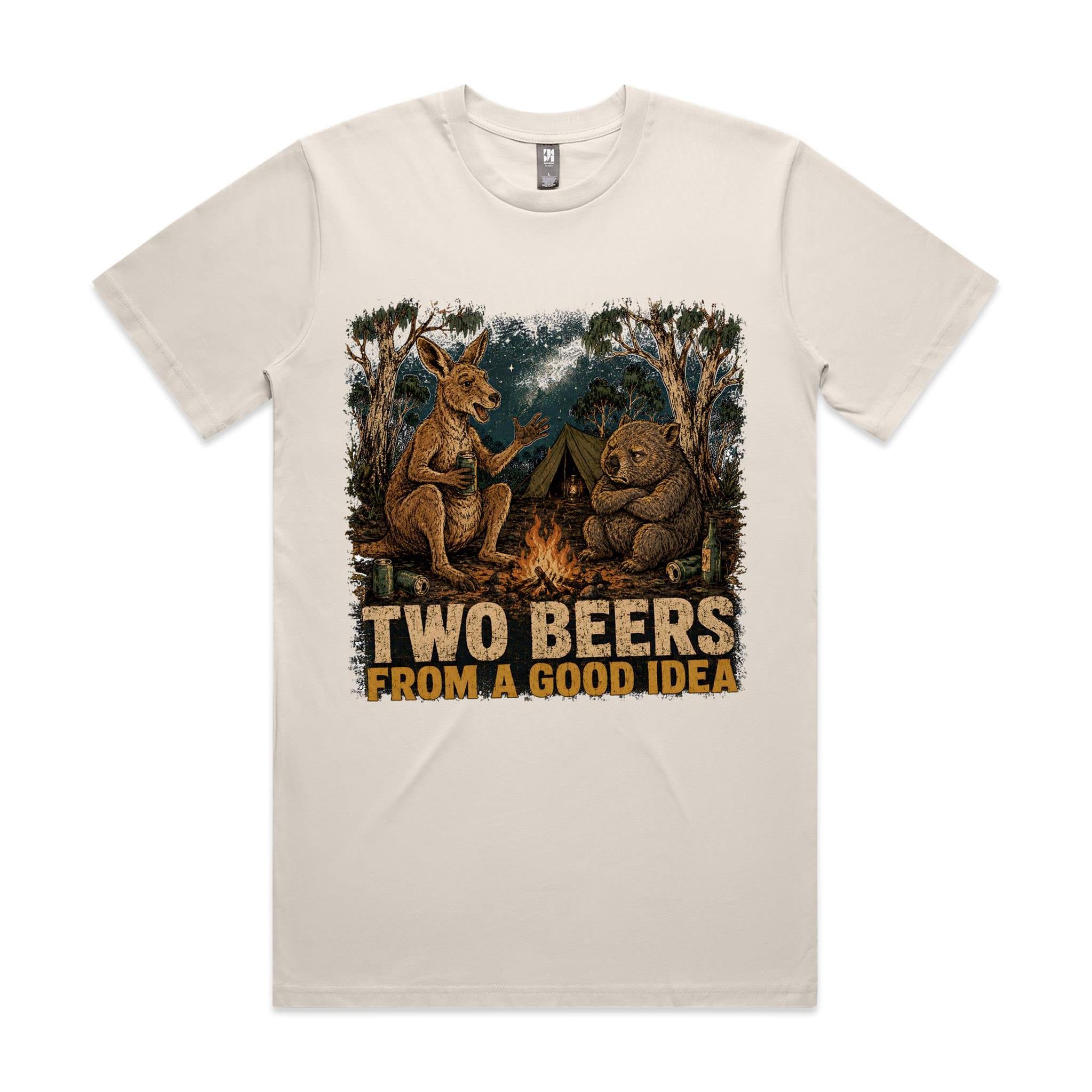 Two Beers From a Good Idea — Kangaroo & Wombat Camping Tee