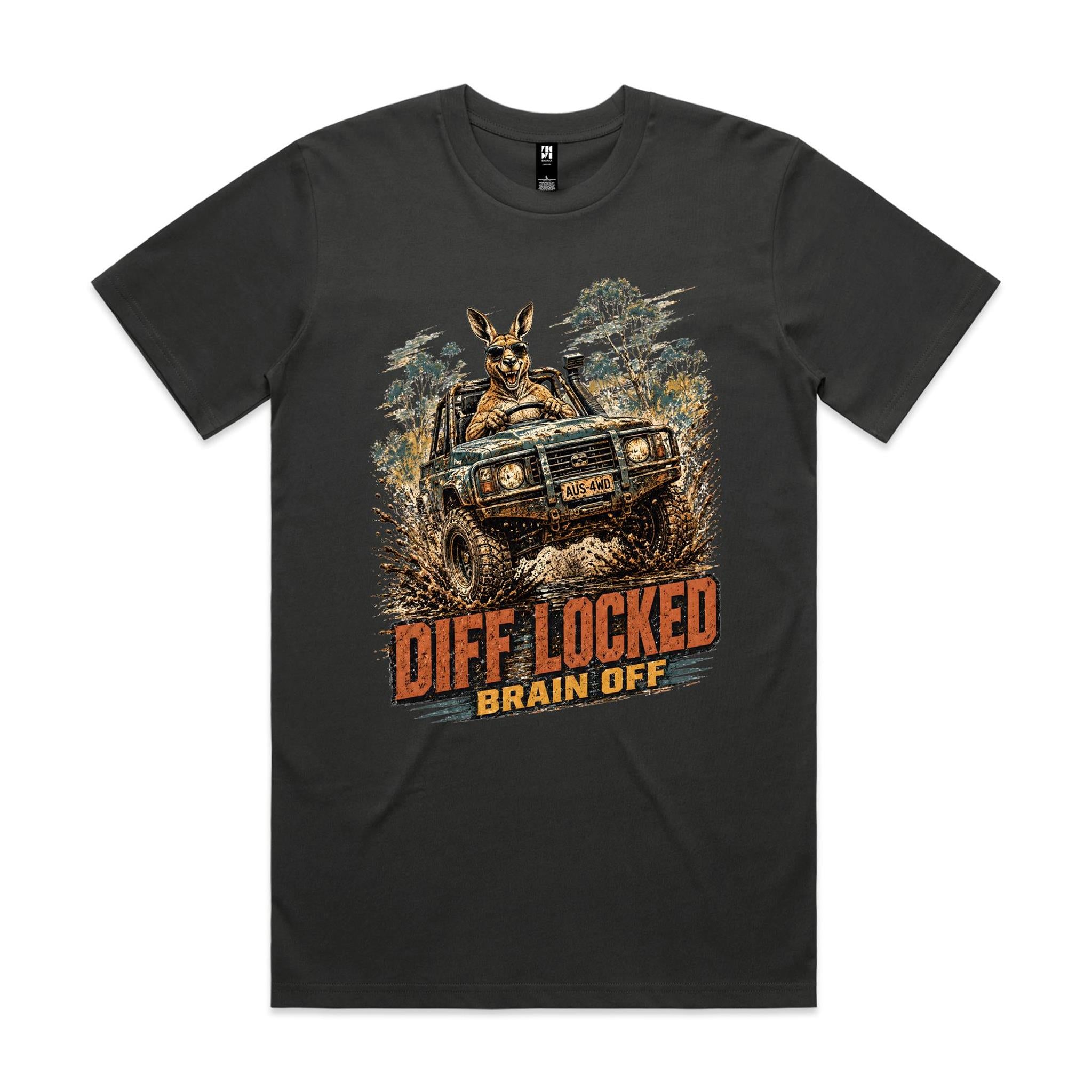Diff Locked, Brain Off — 4WD Kangaroo Tee