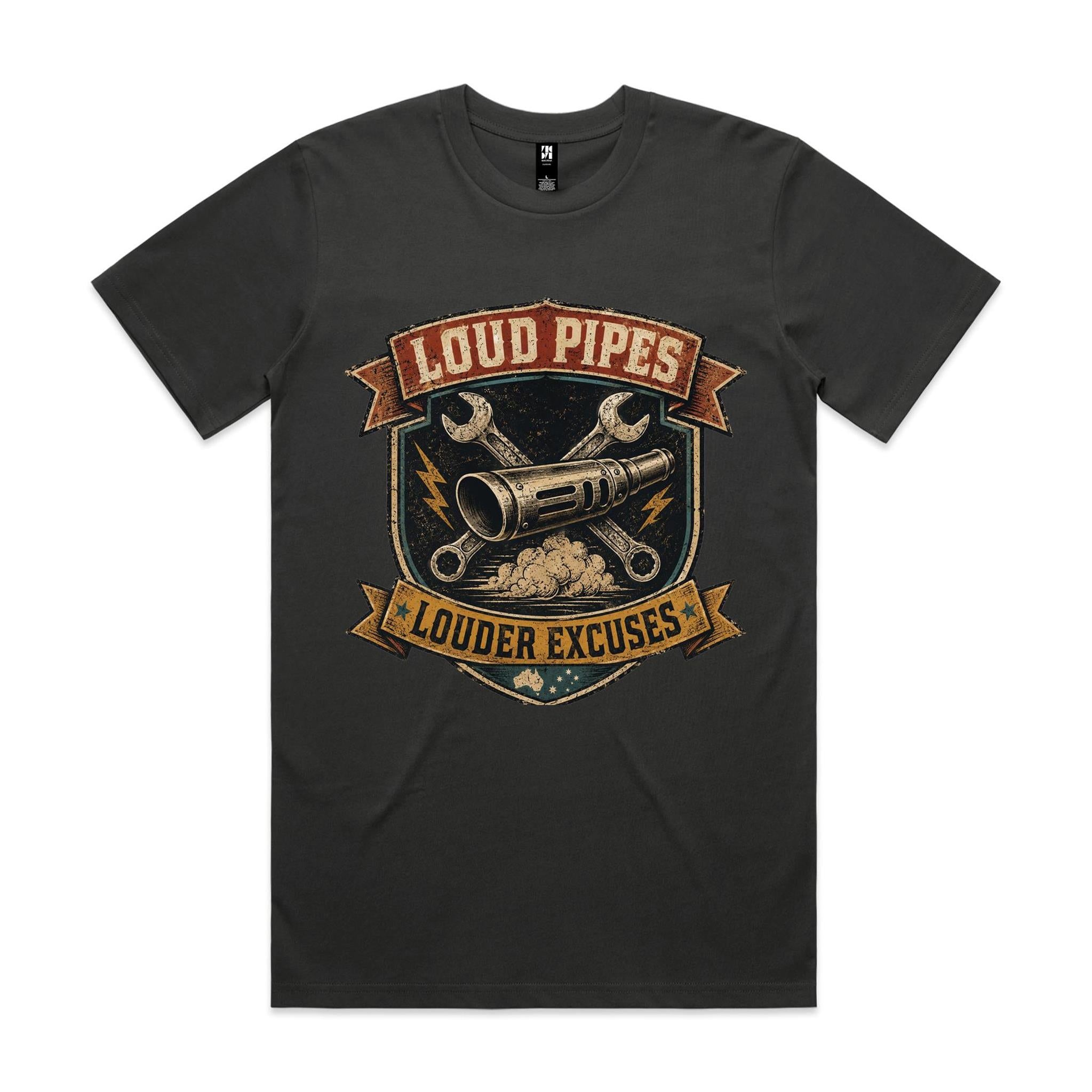 Loud Pipes, Louder Excuses — Motorbike Tee