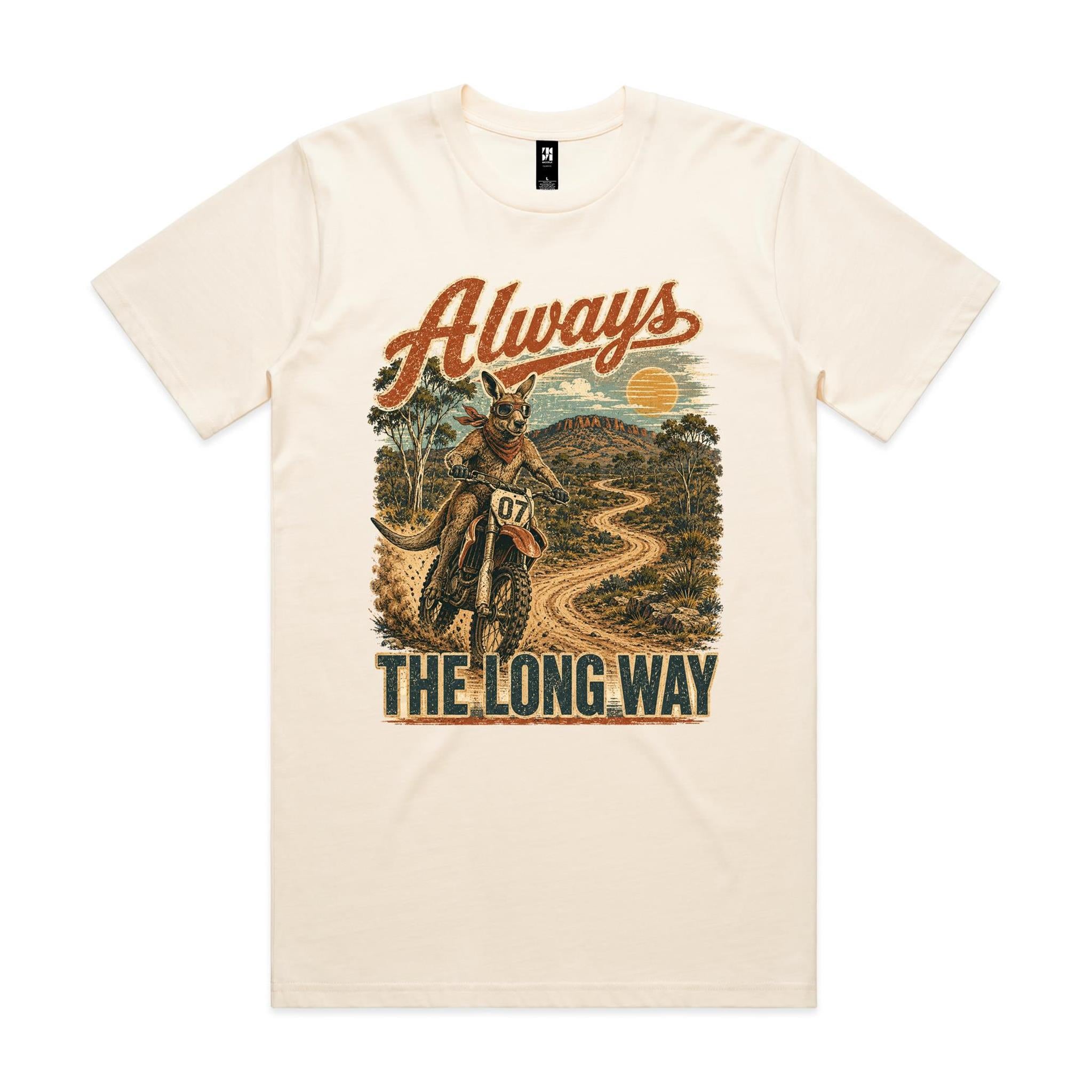 Always the Long Way — Kangaroo Dirt Bike Tee
