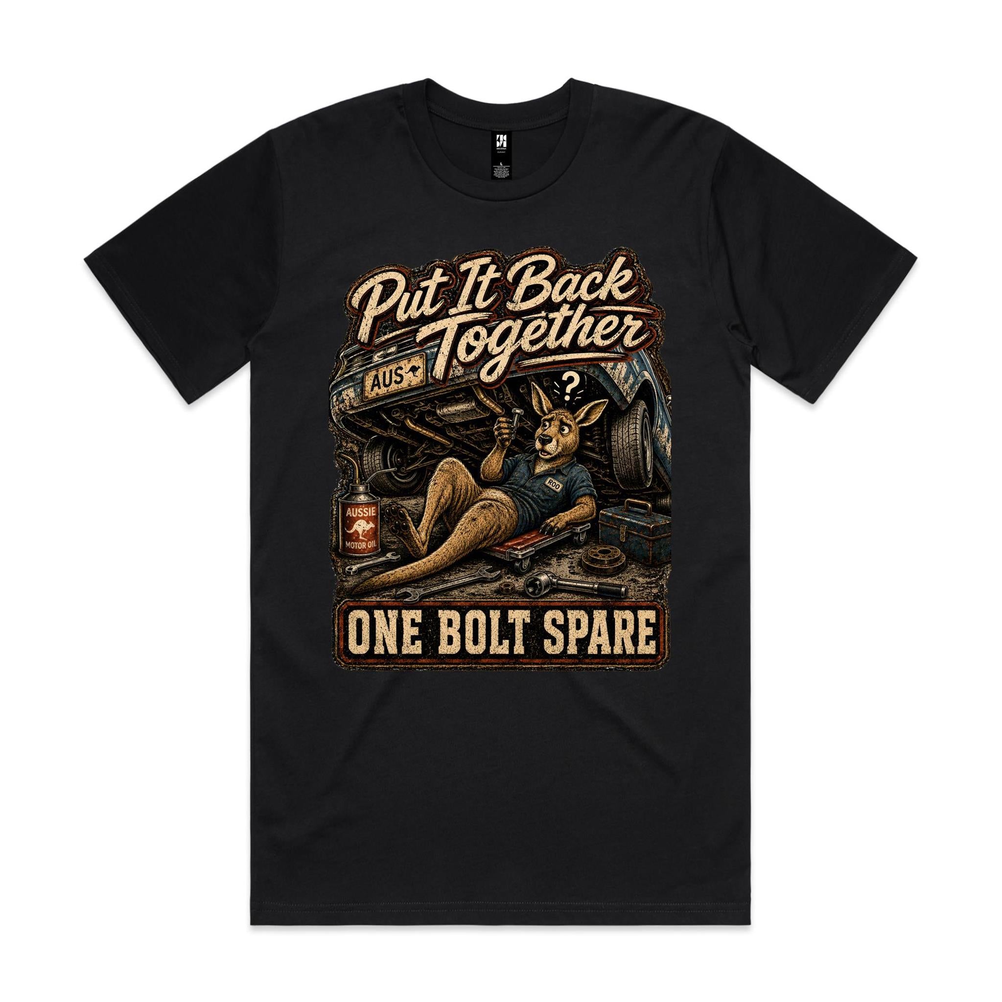Put It Back Together — One Bolt Spare | Kangaroo Mechanic Tee
