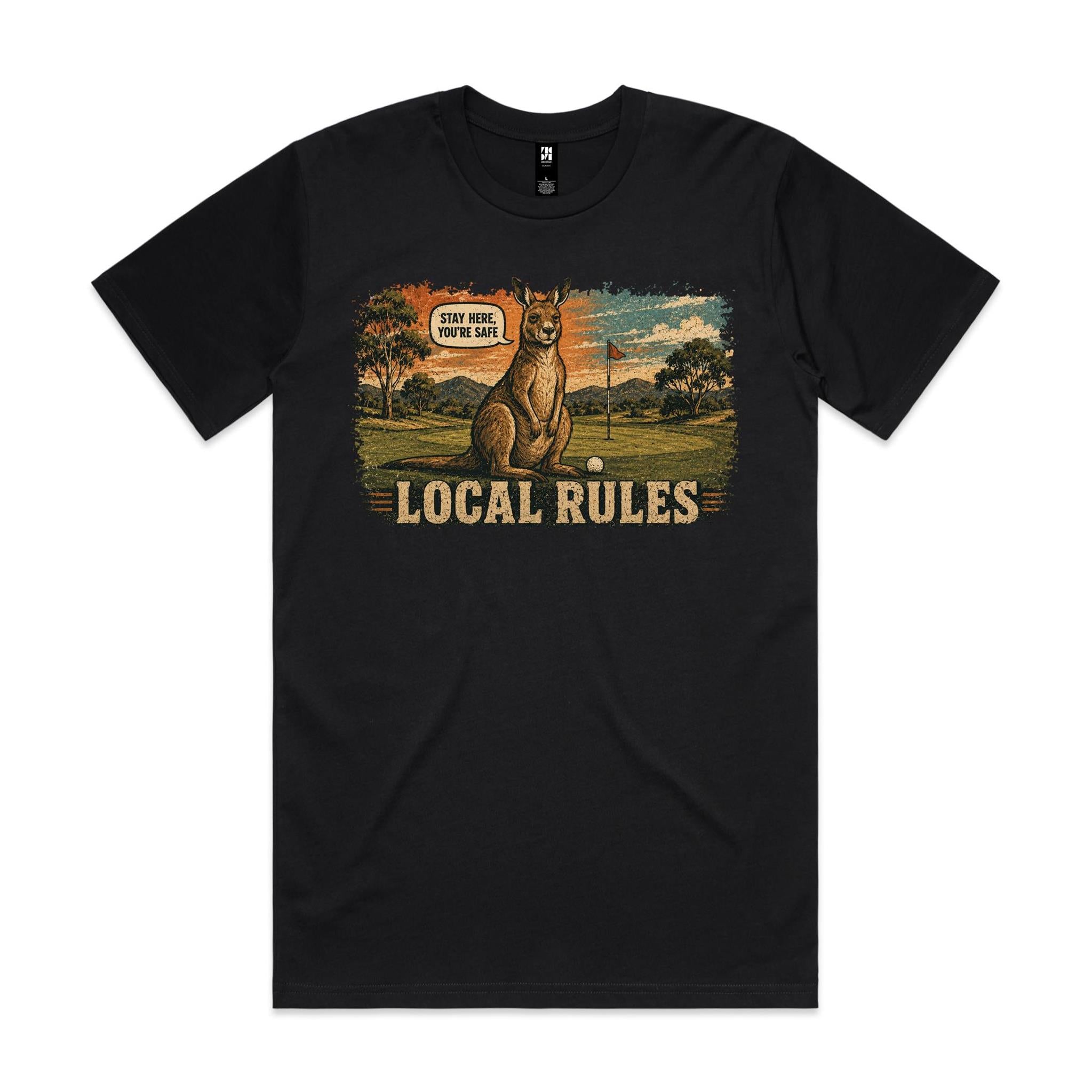 Local Rules — Stay Here You're Safe | Kangaroo Golf Tee
