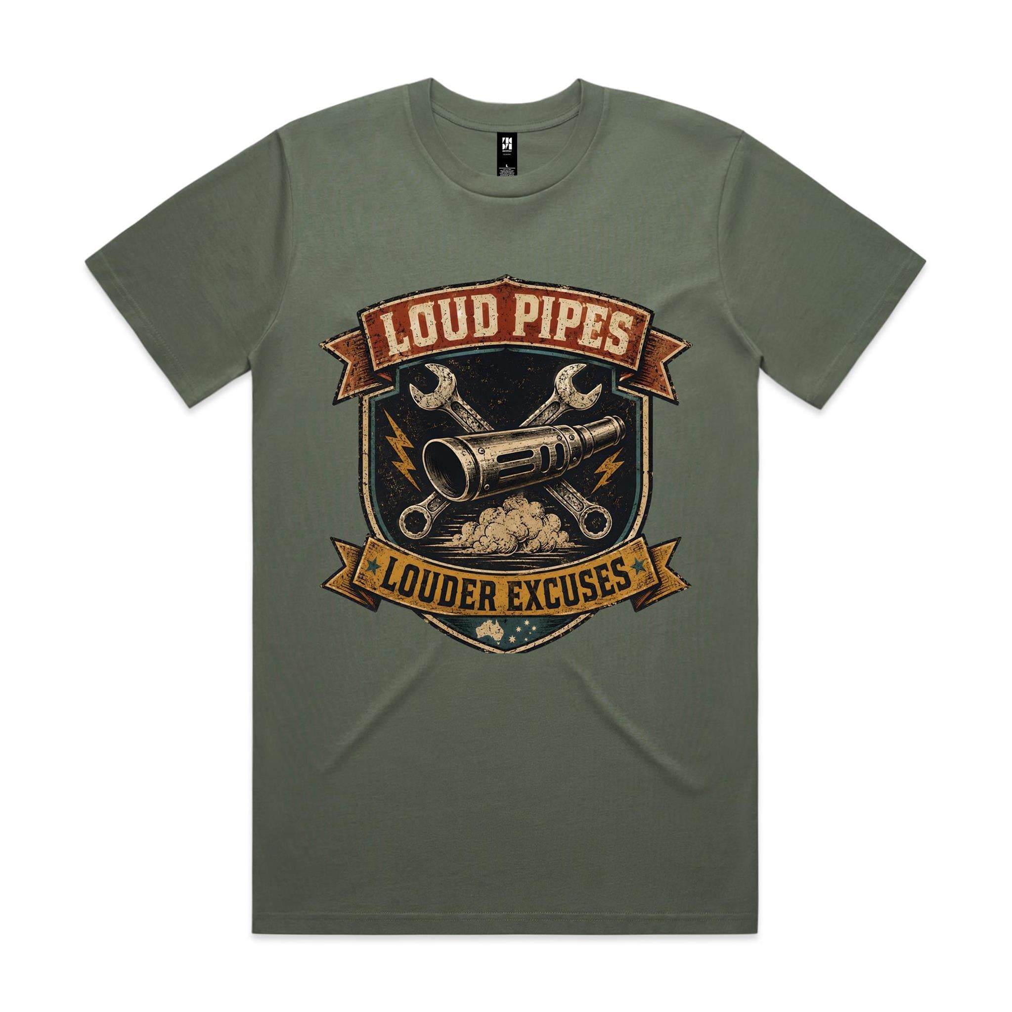 Loud Pipes, Louder Excuses — Motorbike Tee