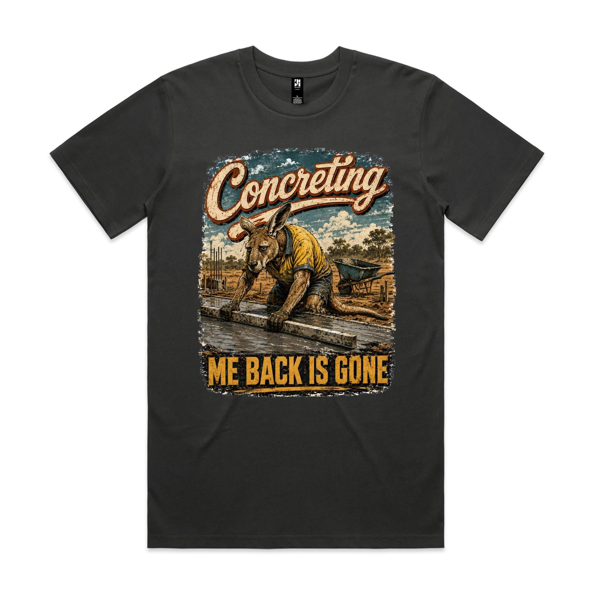 Concreting — Me Back Is Gone | Kangaroo Concreter Tee