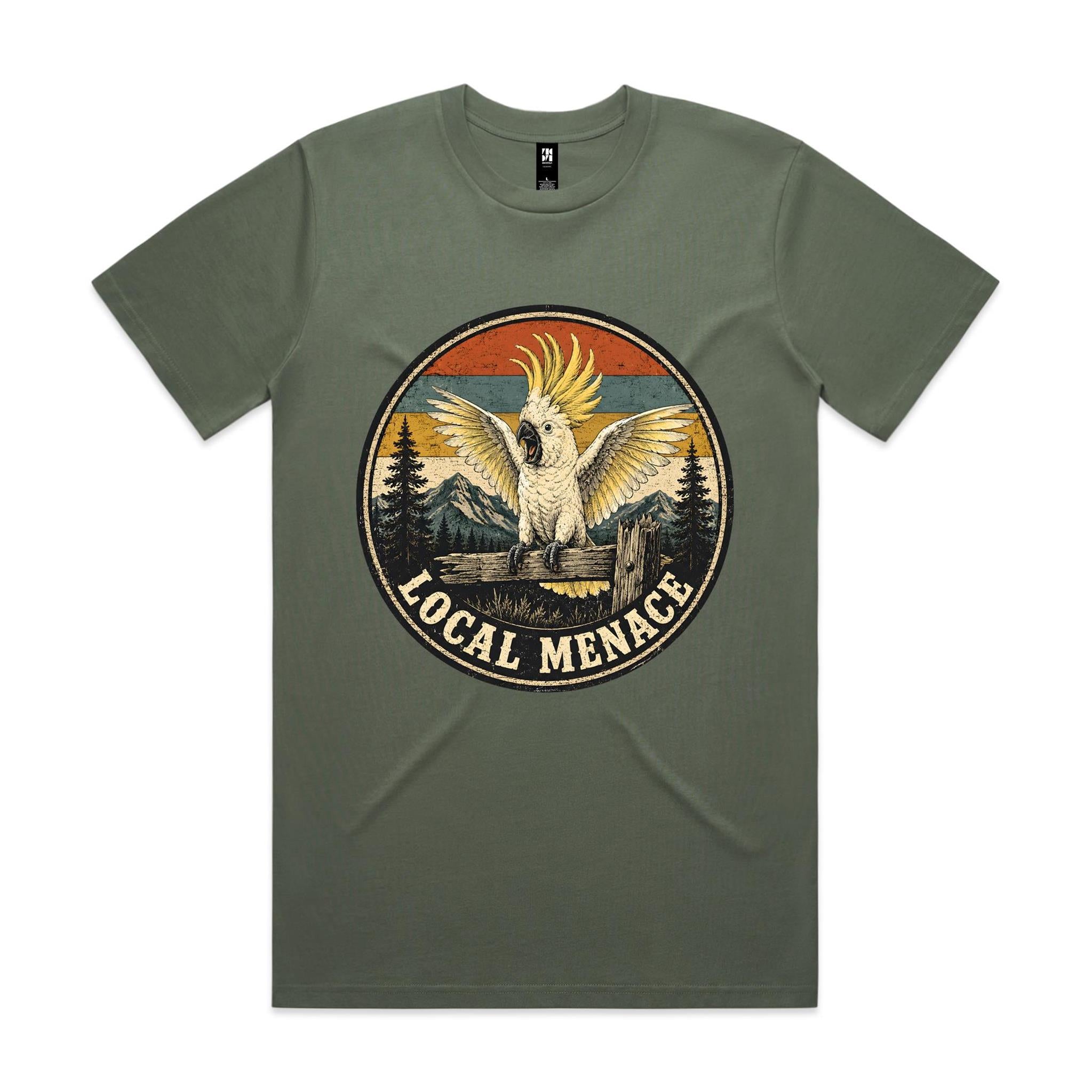 Local Menace — Cockatoo Retro Badge Tee