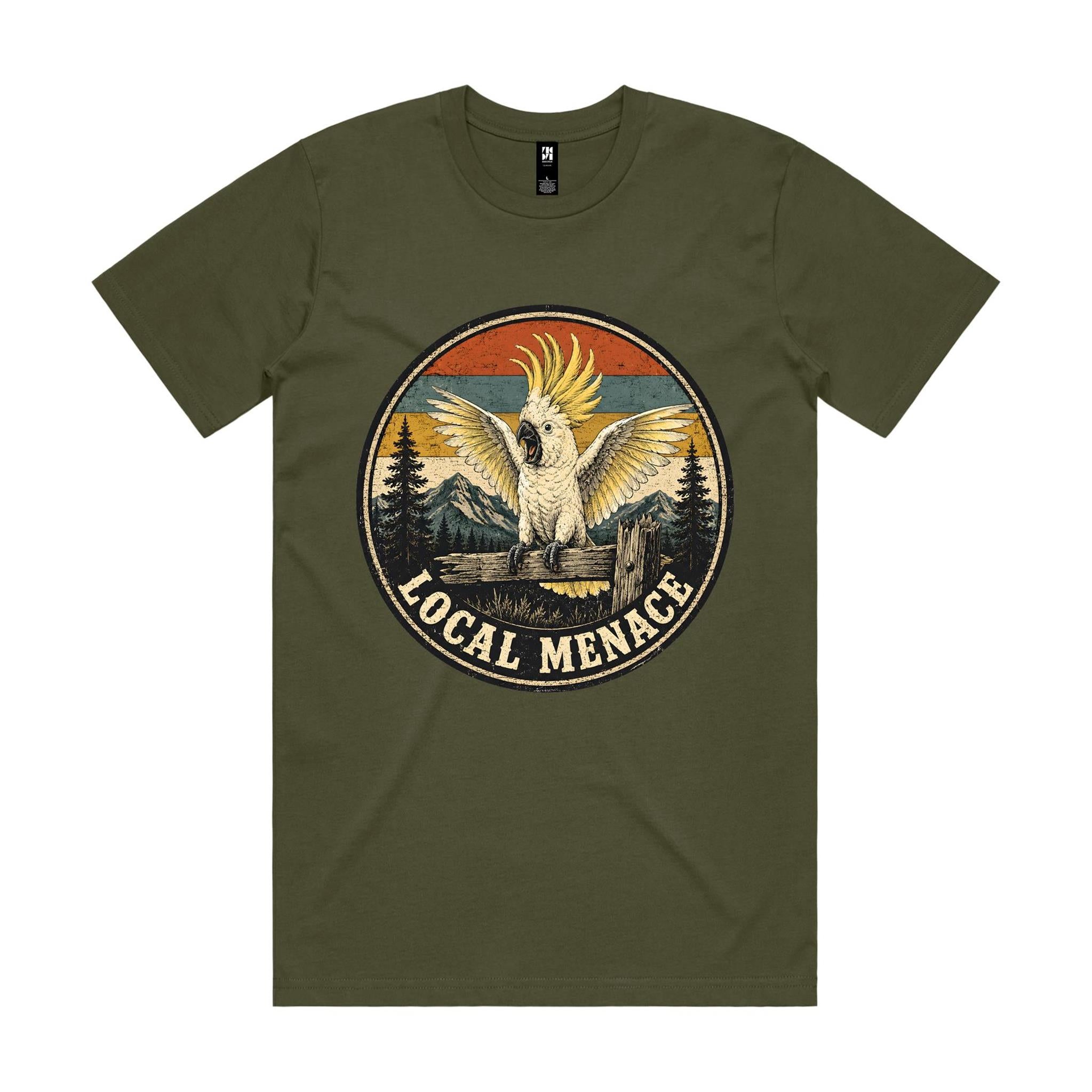 Local Menace — Cockatoo Retro Badge Tee