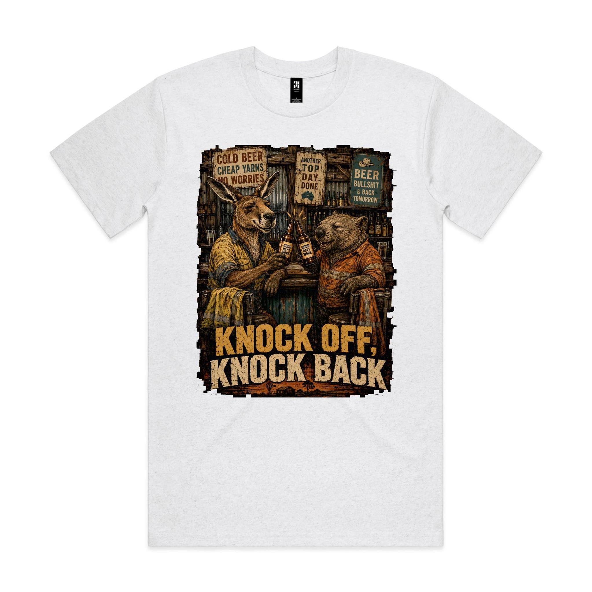 Knock Off, Knock Back — Kangaroo & Wombat Pub Tee
