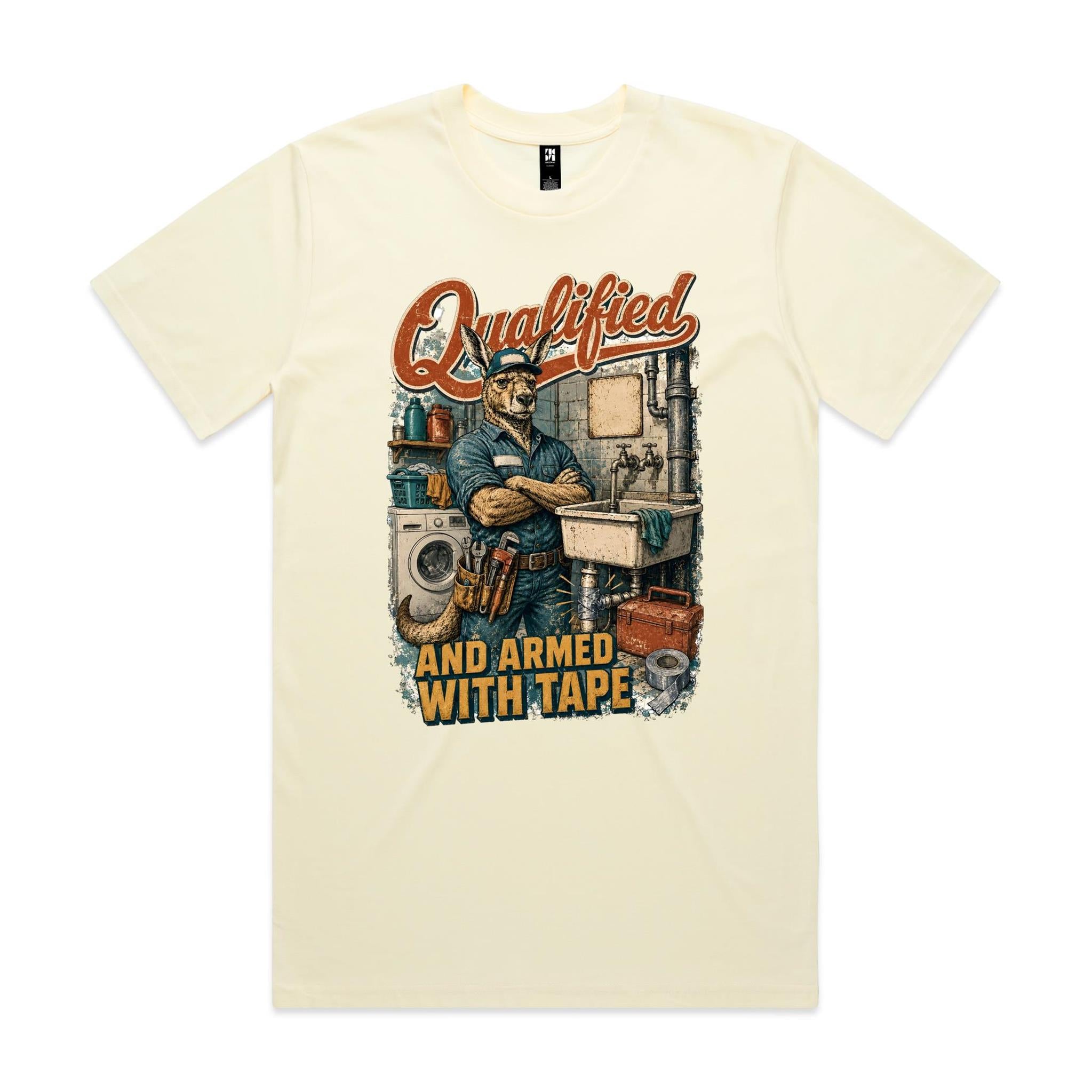 Qualified and Armed with Tape | Kangaroo Plumber Tee
