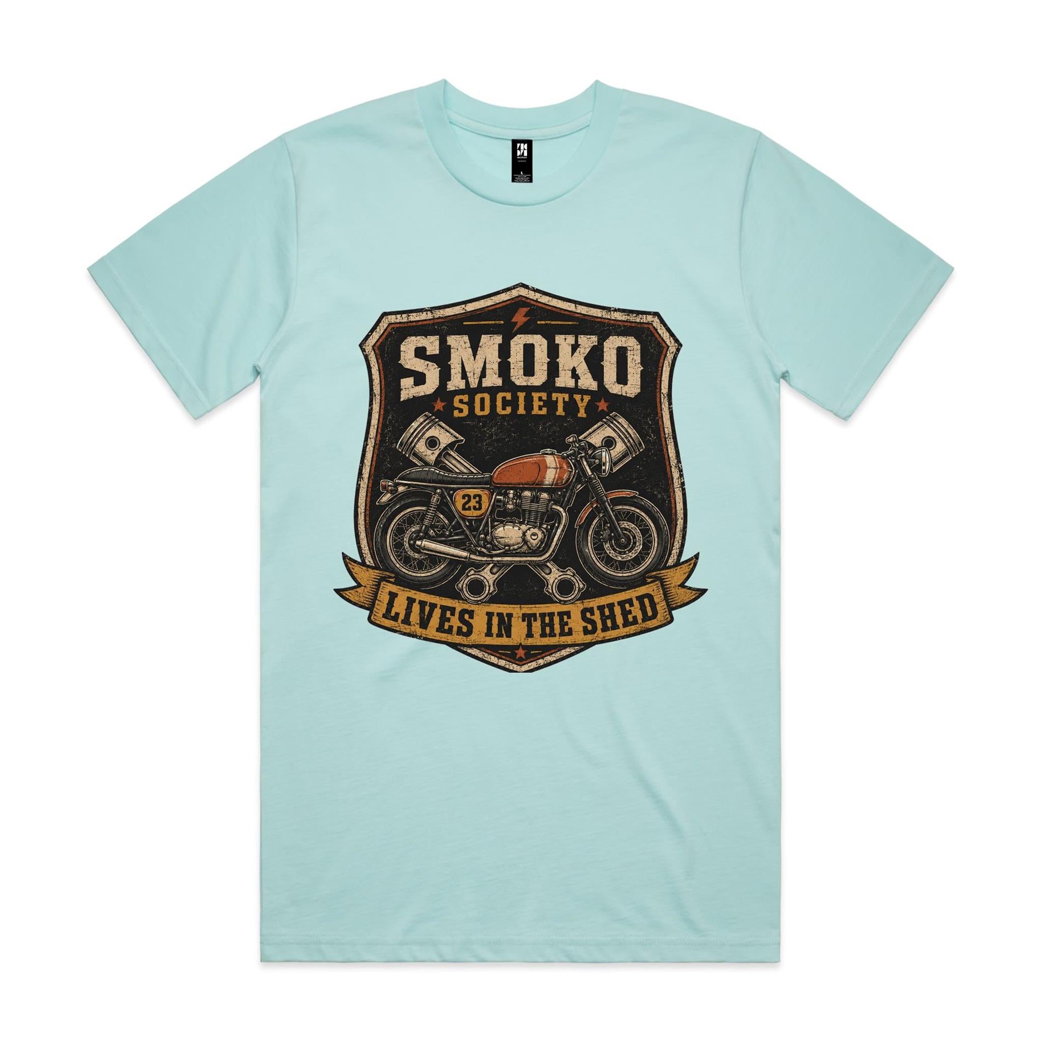 Smoko Society — Lives in the Shed | Cafe Racer Tee