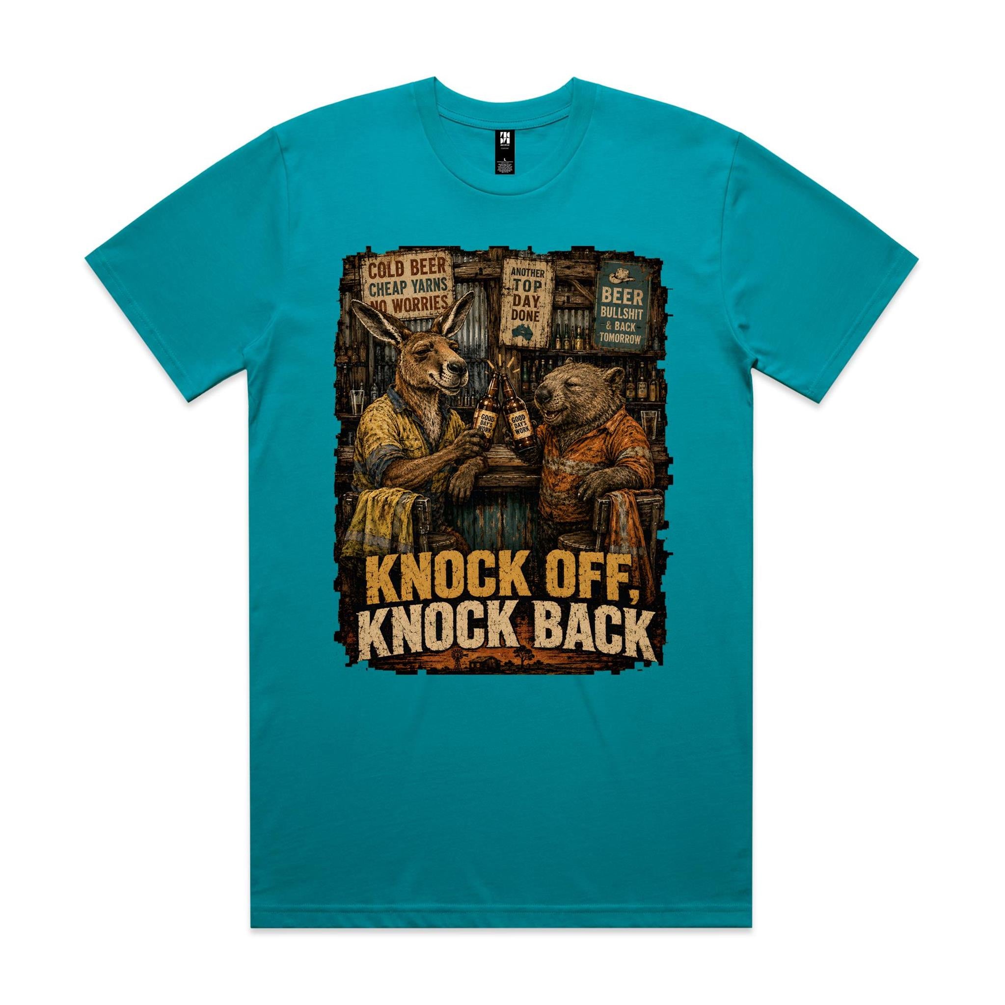 Knock Off, Knock Back — Kangaroo & Wombat Pub Tee