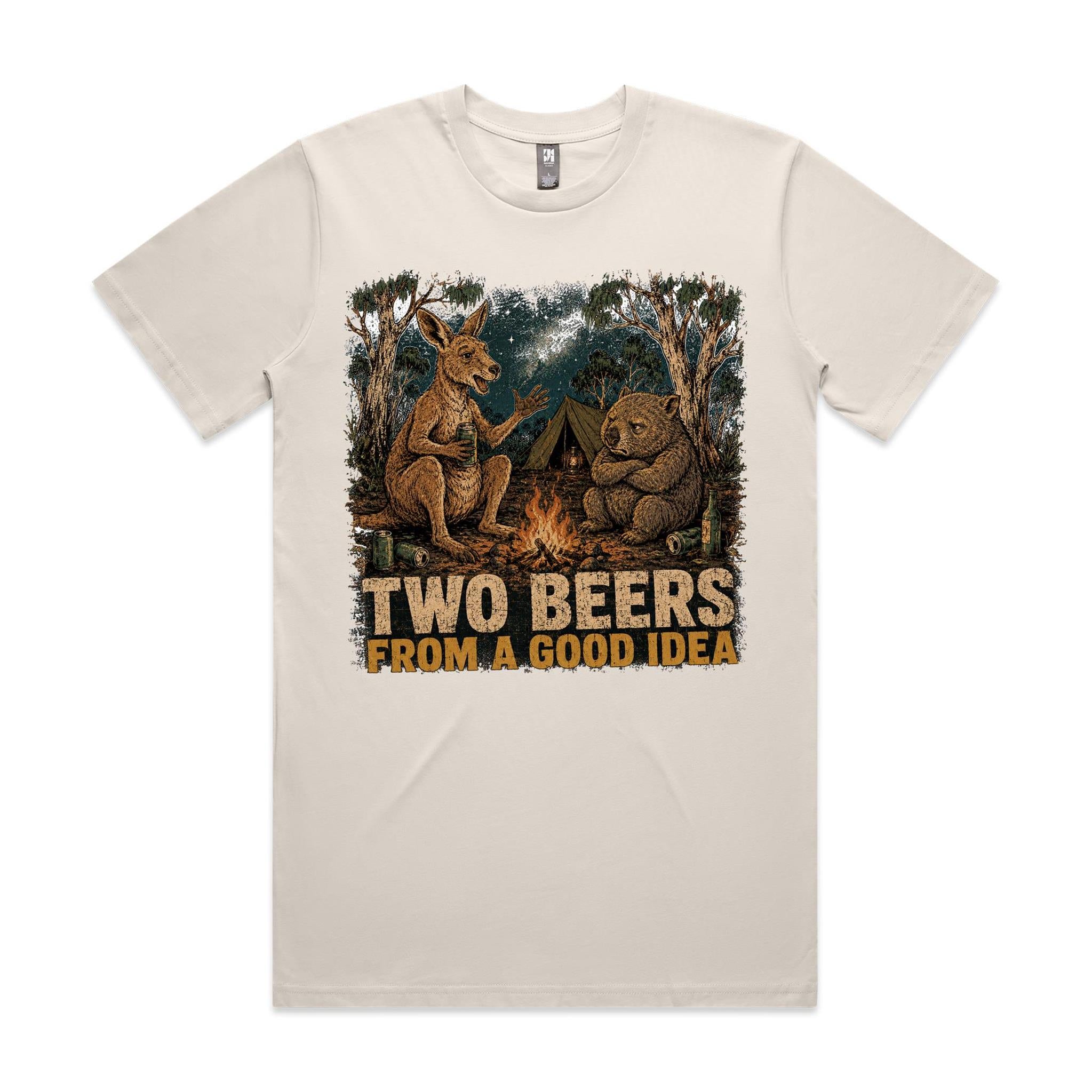 Two Beers From a Good Idea — Kangaroo & Wombat Camping Tee