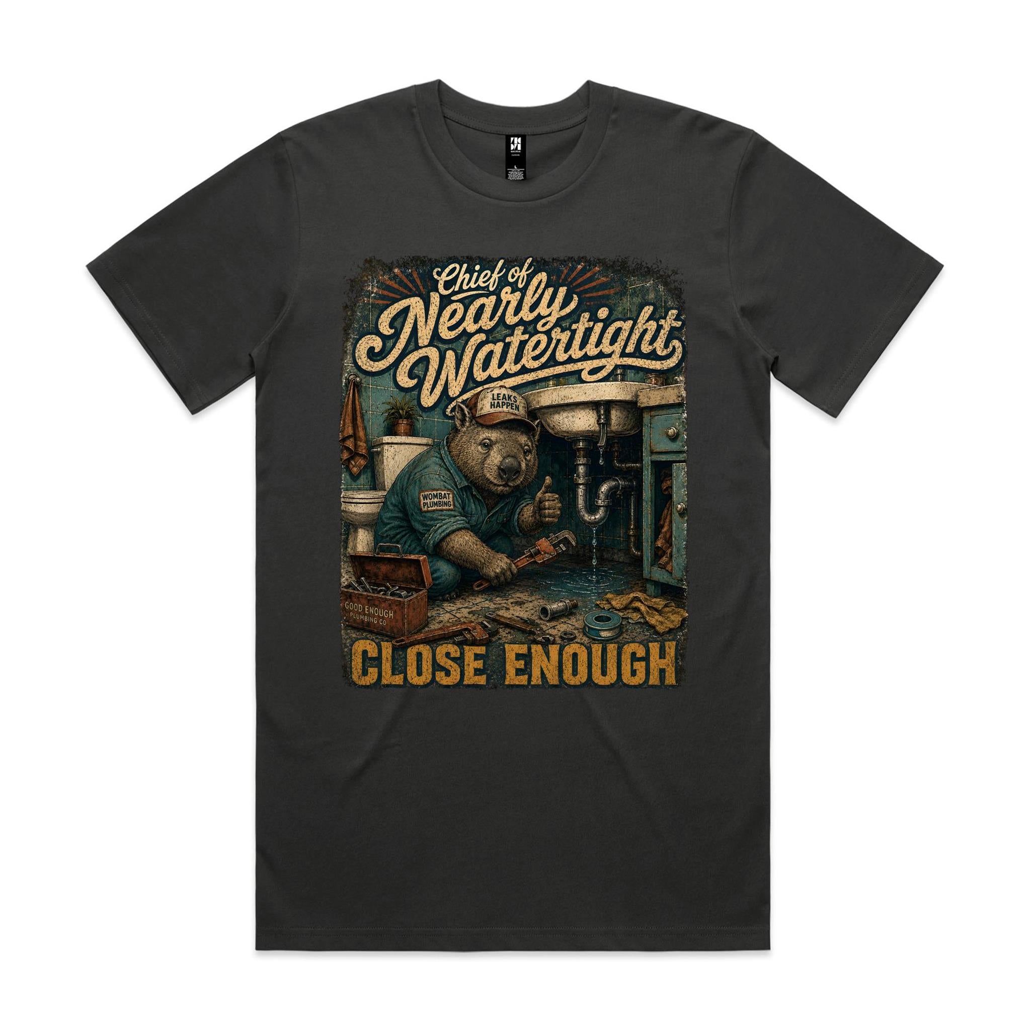 Chief of Nearly Watertight | Wombat Plumber Tee