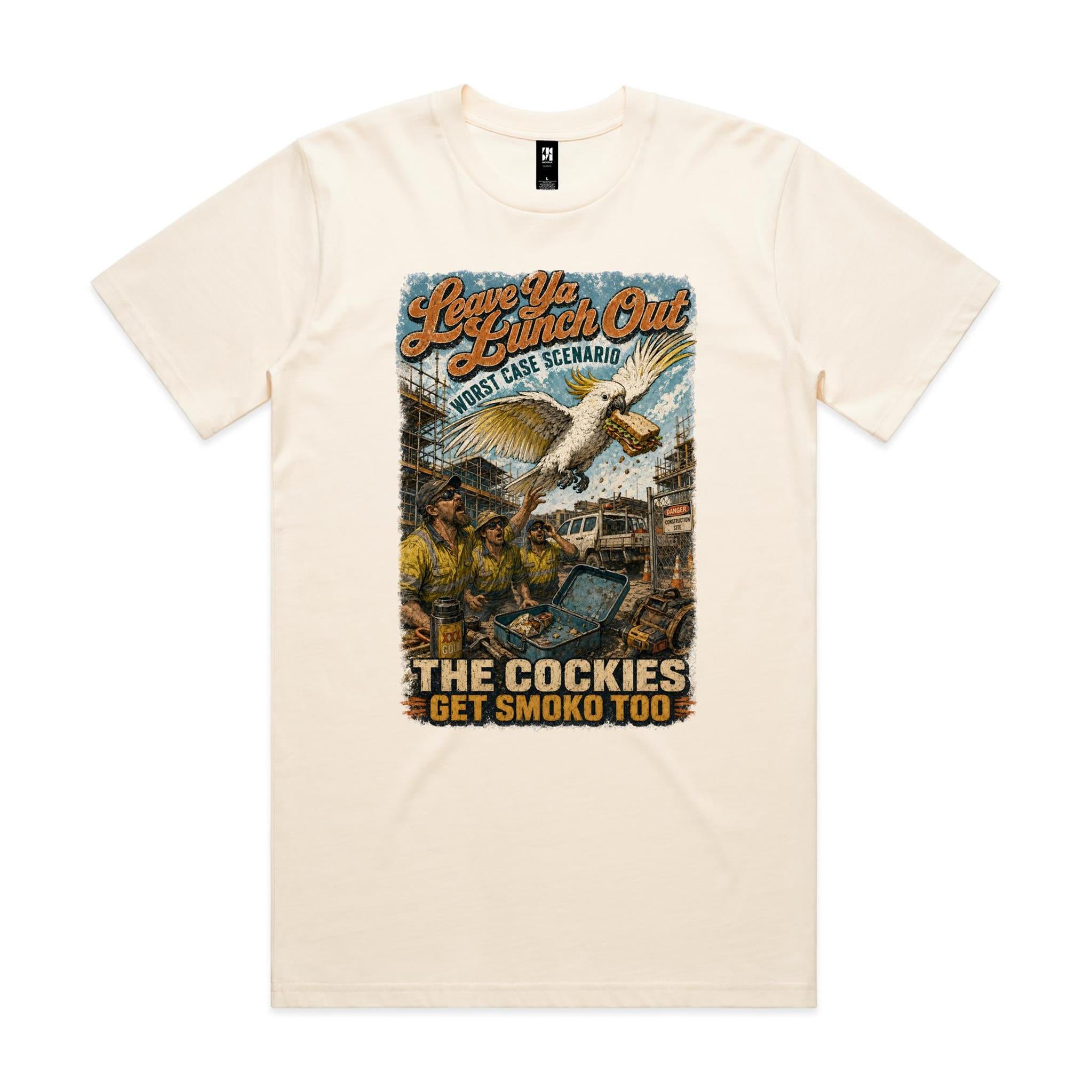 Leave Ya Lunch Out — The Cockies Get Smoko Too | Cockatoo Tradie Tee
