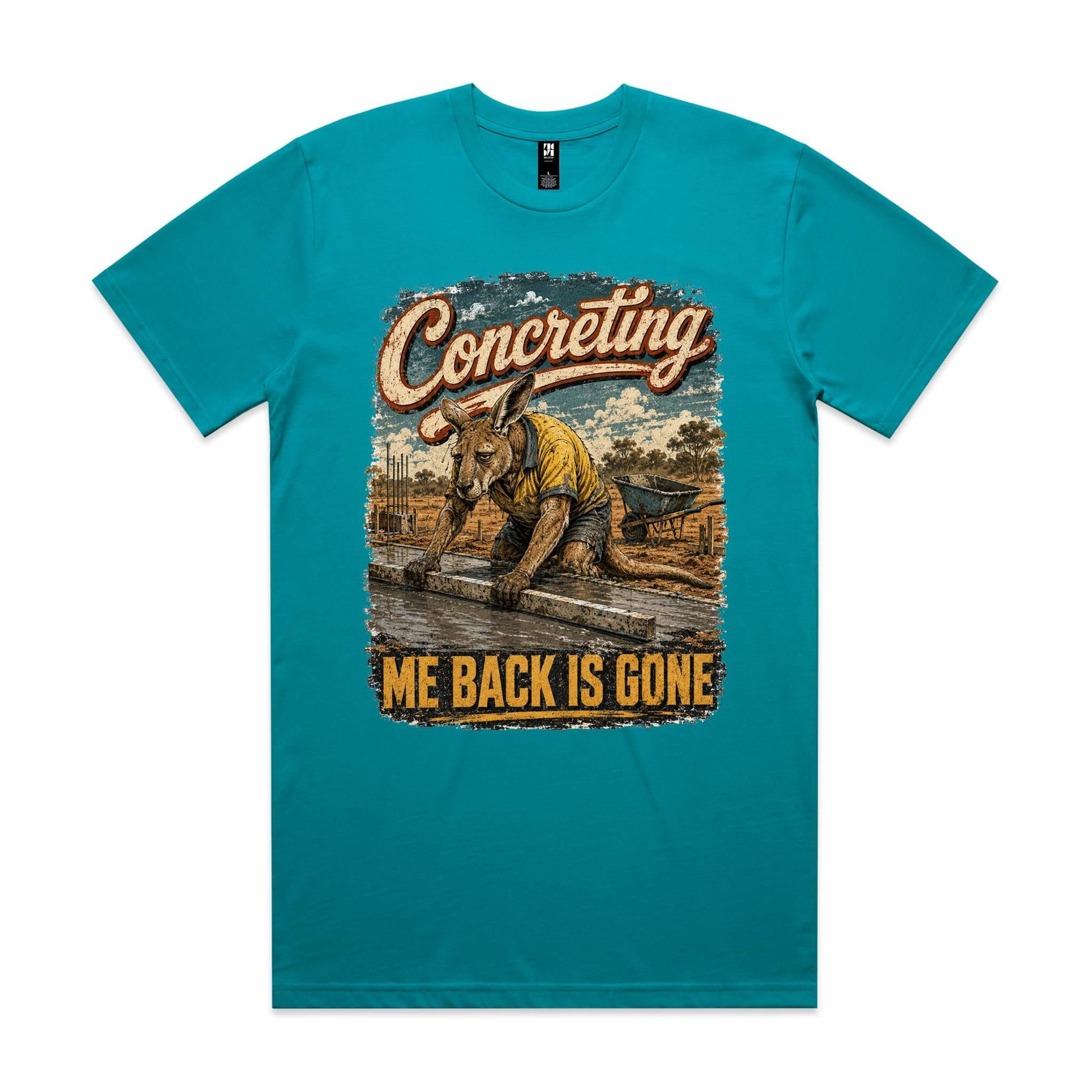 Concreting — Me Back Is Gone | Kangaroo Concreter Tee