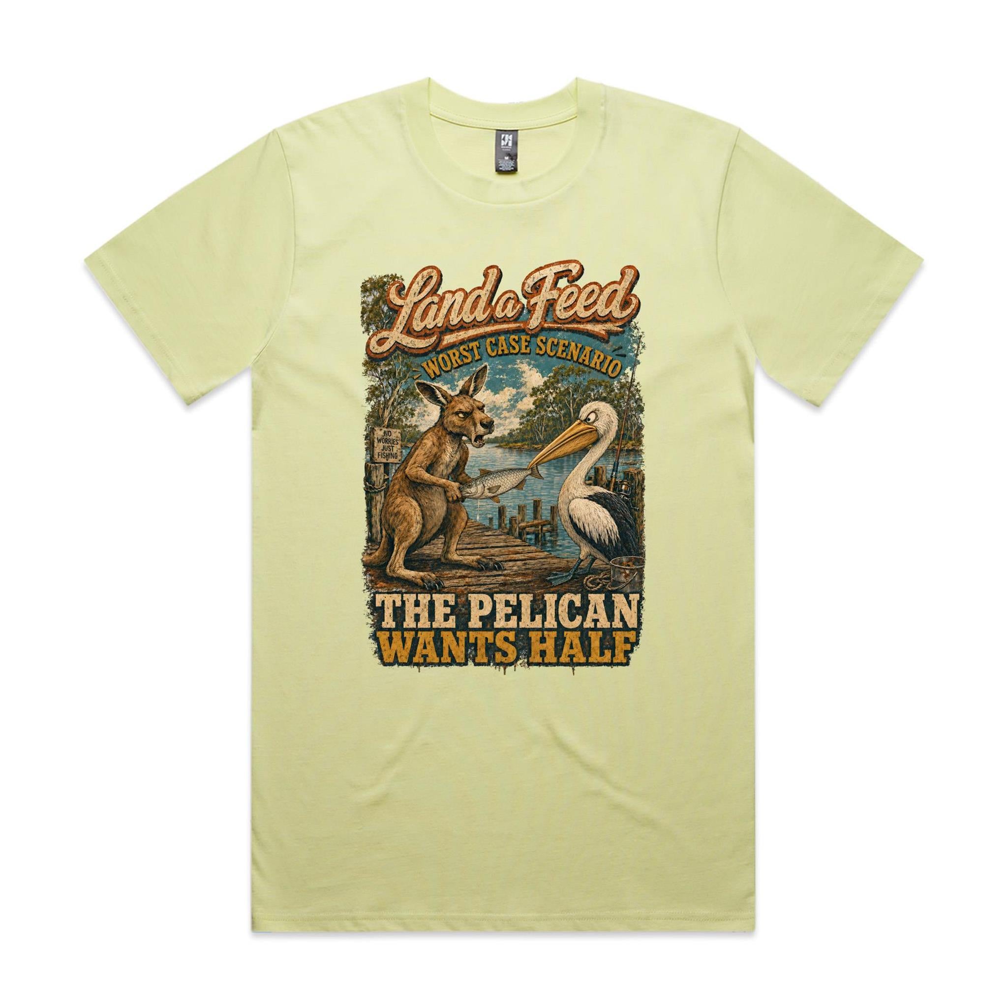 Land a Feed — The Pelican Wants Half | Kangaroo Fishing Tee