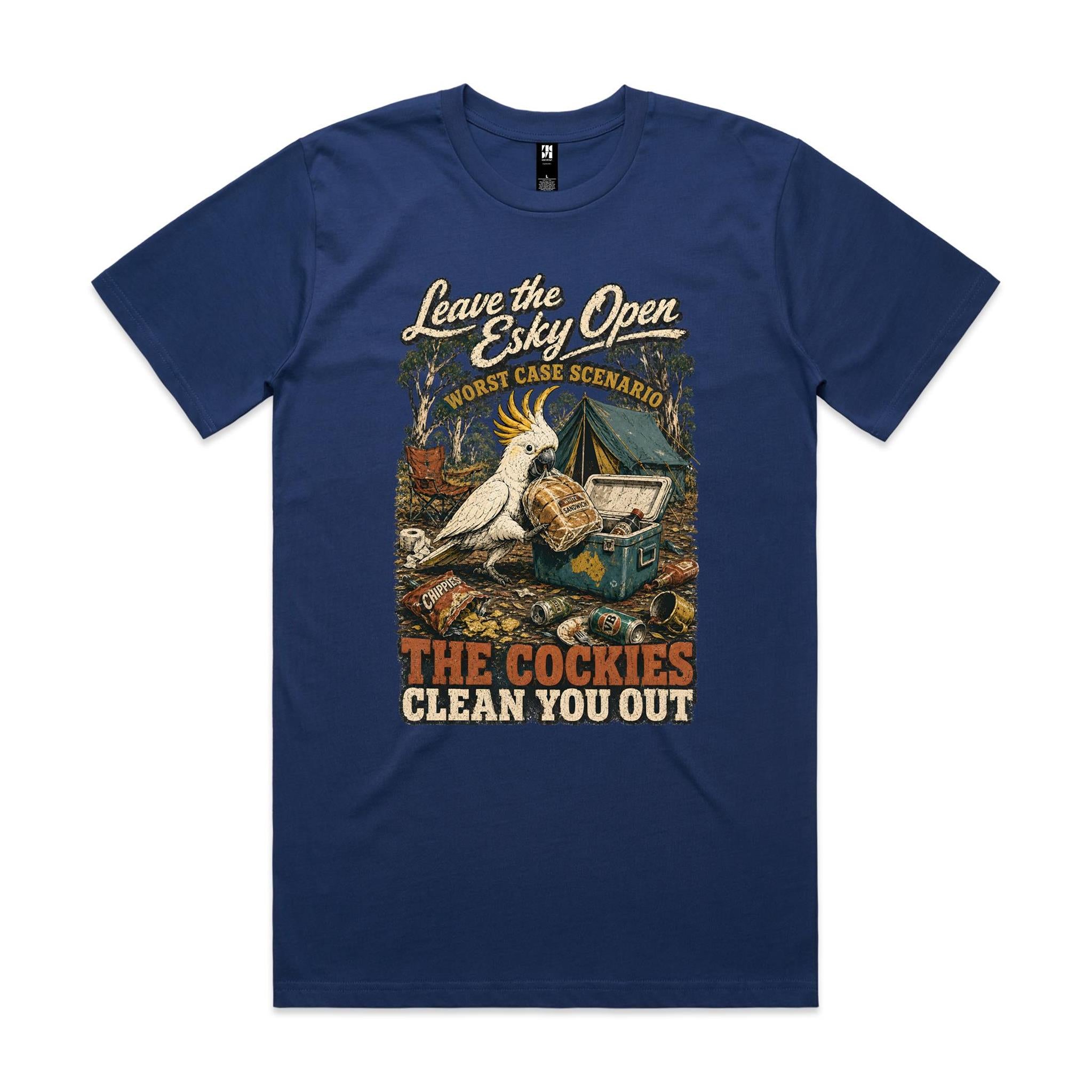Leave the Esky Open — The Cockies Clean You Out | Cockatoo Camping Tee
