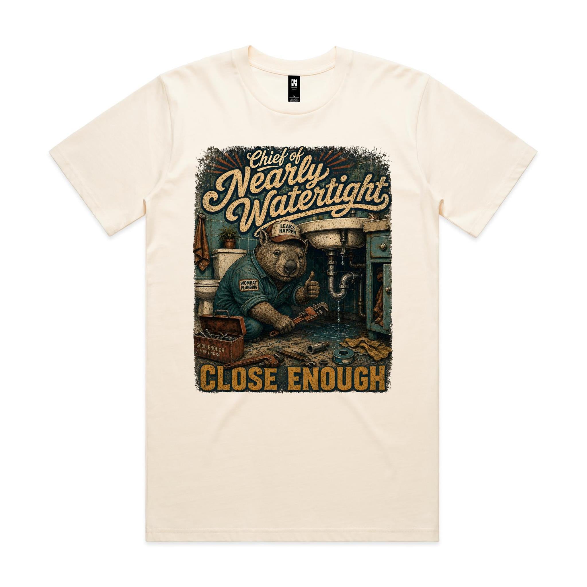 Chief of Nearly Watertight | Wombat Plumber Tee